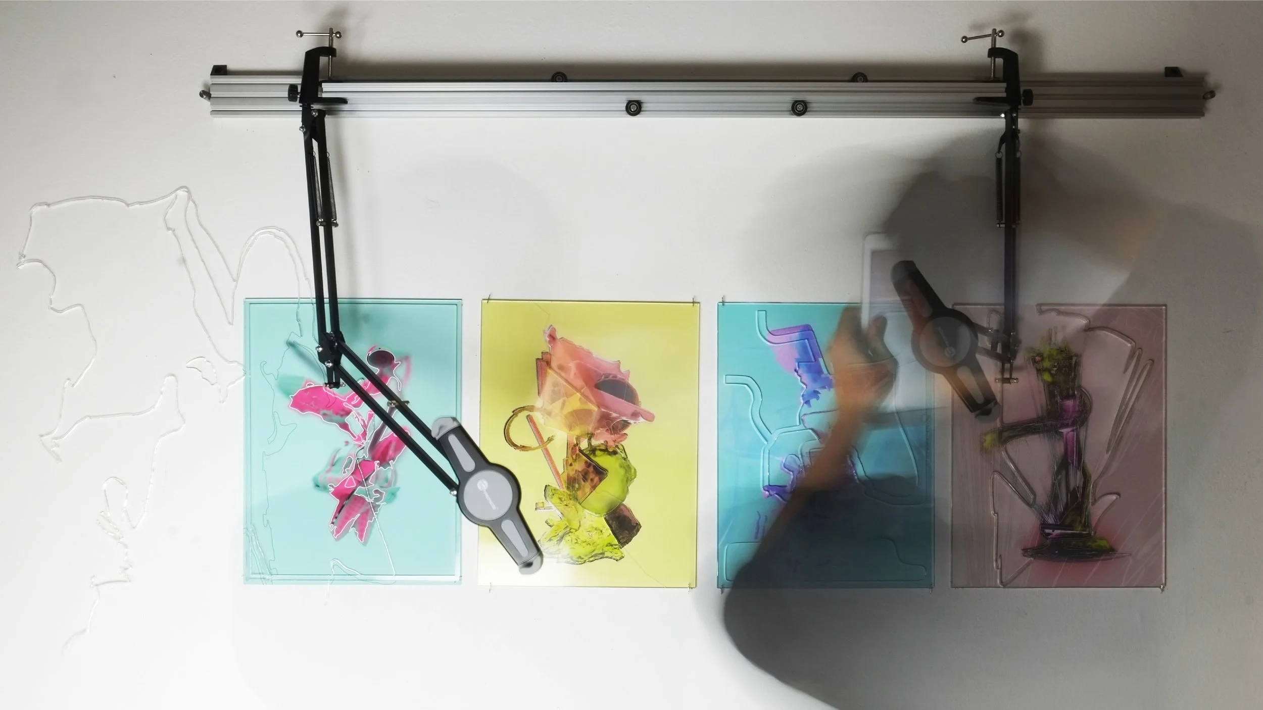 The composition process deals with time. The composition is art and augmented reality marker for revealing further informations through a screen device. 