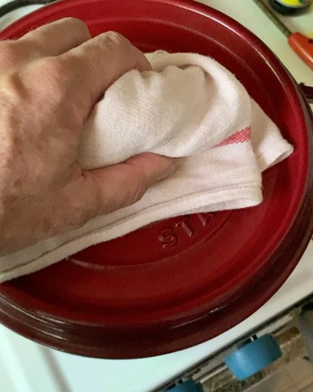 Finally home, w a strong desire to cook and a half-drunk bottle of wine in the freezer, and a few hours later there&rsquo;s b&oelig;uf bourguignon.