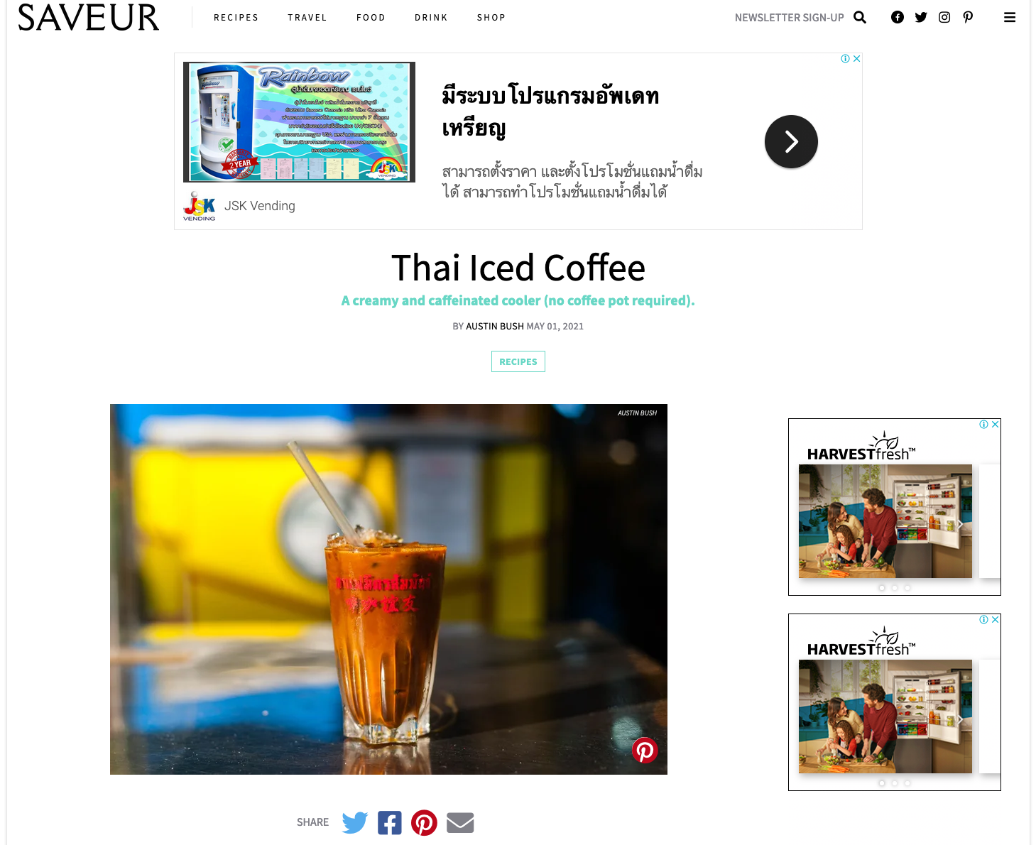  Photos &amp; text: “ Thai iced coffee ,” Saveur 