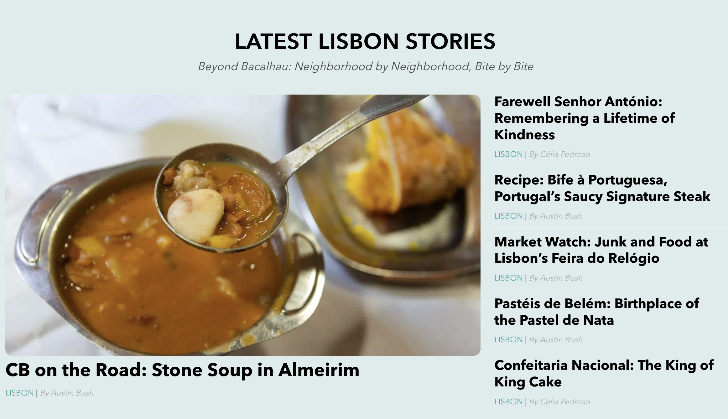  Text &amp; photos: “ CB on the Road: Stone Soup in Almeirim ,” Culinary Backstreets 