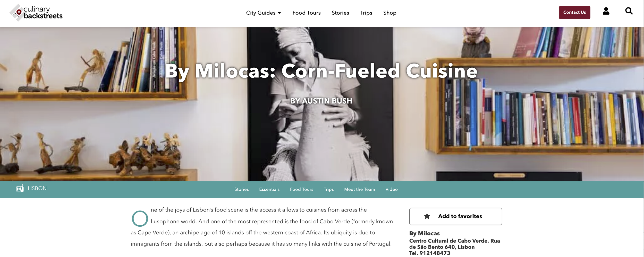  Click here to go to article: “ By Milocas: Corn-Fueled Cuisine ,” text and photos, Culinary Backstreets 