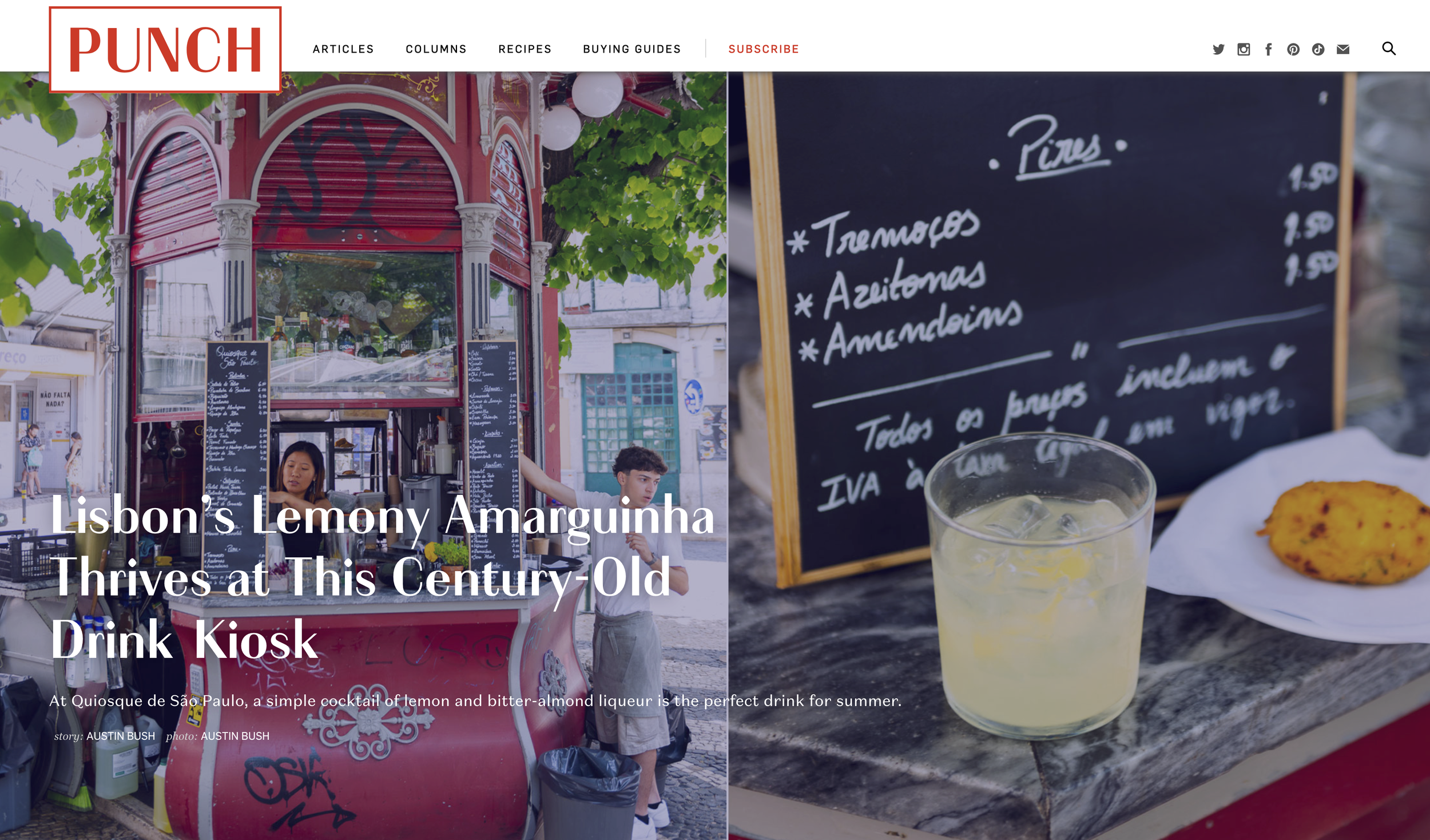  Click here to go to article: “ Lisbon’s Lemony Amarguinha Thrives at This Century-Old Drink Kiosk ,” text and photos, PUNCH 