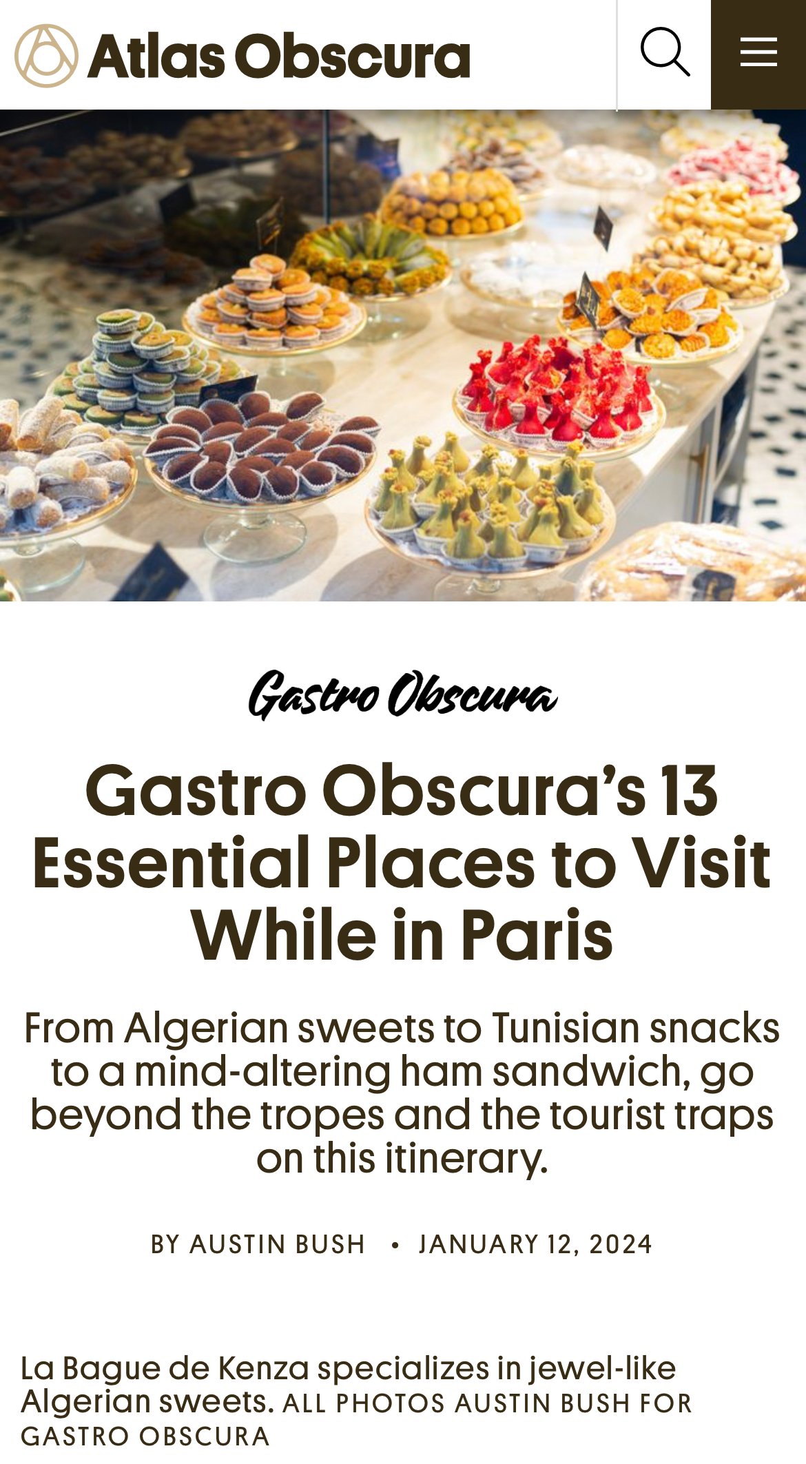  Click here to go to this article: “ Gastro Obscura’s 13 Essential Places to Visit While in Paris ,” text and photos, Gastro Obscura 