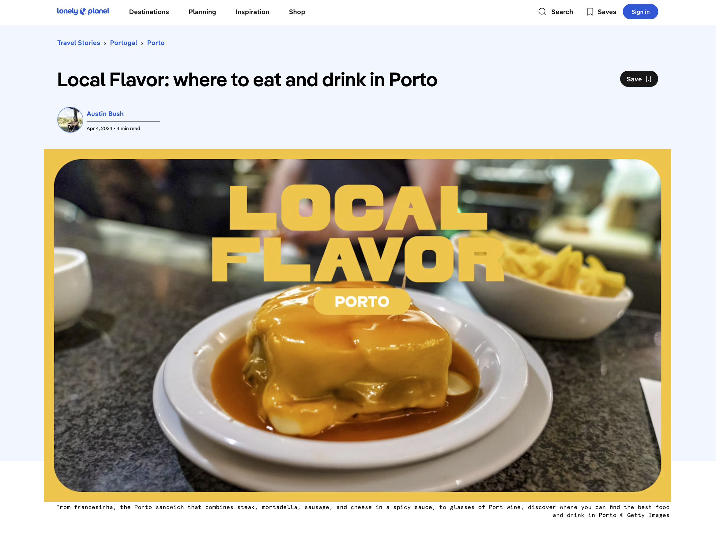  Click here to go to this article: “ Local Flavor: where to eat and drink in Porto ,” text and photos, Lonely Planet 