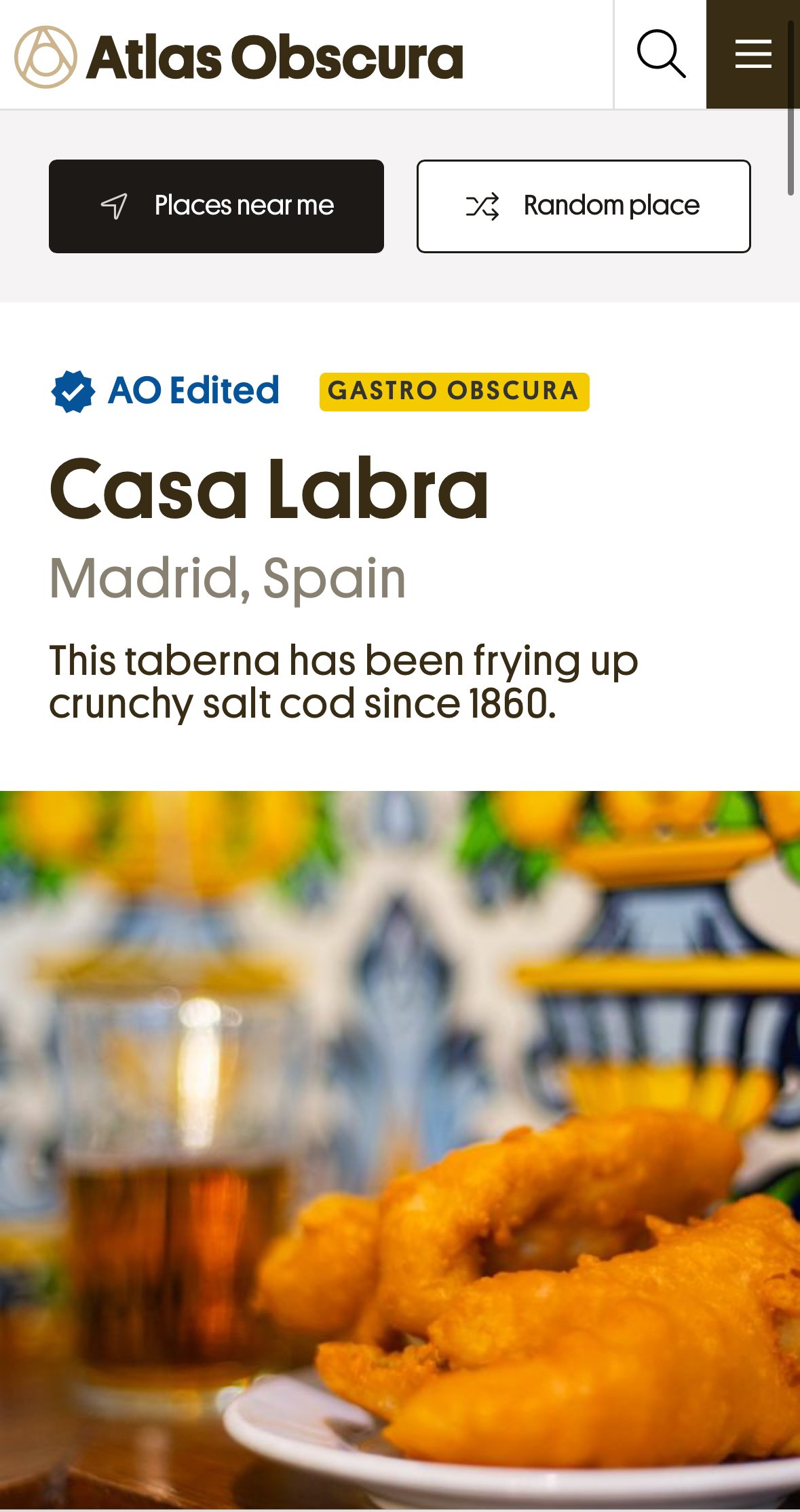  Click here to see this article: “ Casa Labra ,” text and photos, Gastro Obscura 
