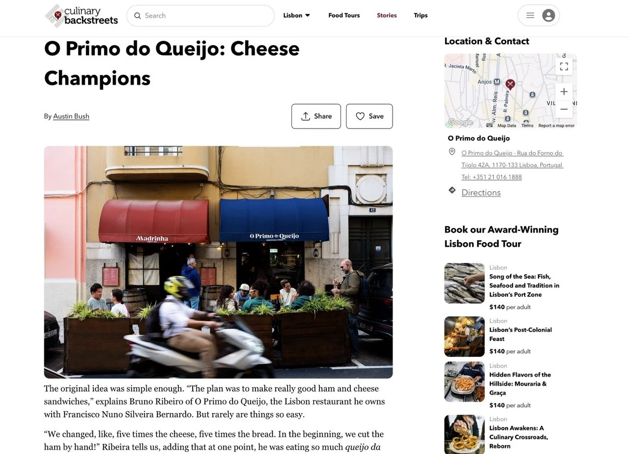 Click here to read this article: “ O Primo do Queijo: Cheese Champions ,” text & photos, Culinary Backstreets
