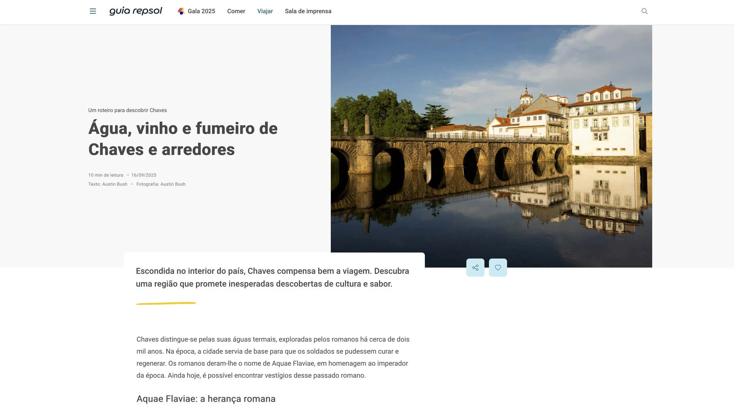 Click here to see this article: “ Água, vinho e fumeiro de Chaves e arredores, ” text & photos, Guia Repsol Portugal