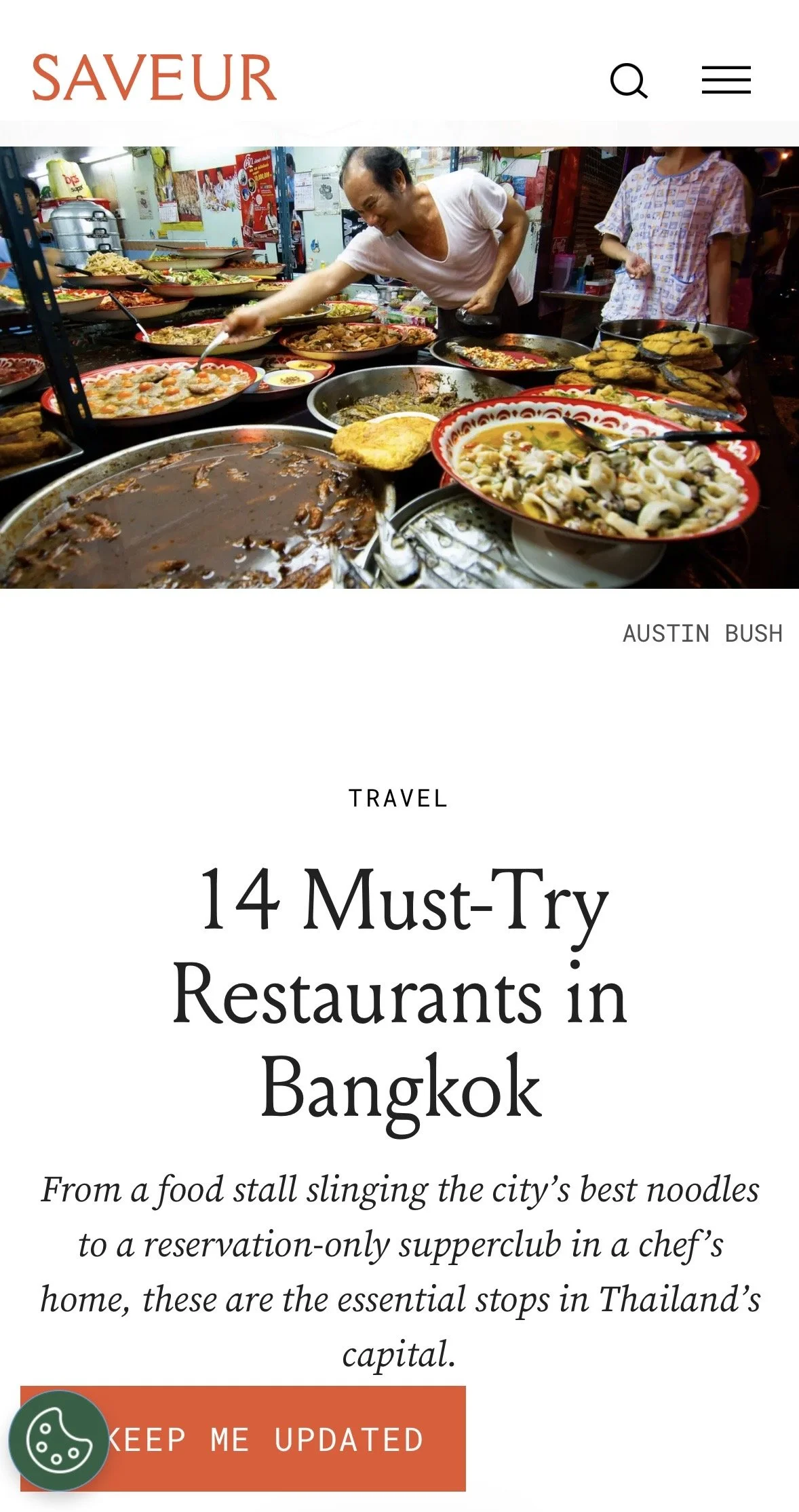  Click here to see this article: “ 14 Must-Try Restaurants in Bangkok, ” words &amp; photos,  Saveur  