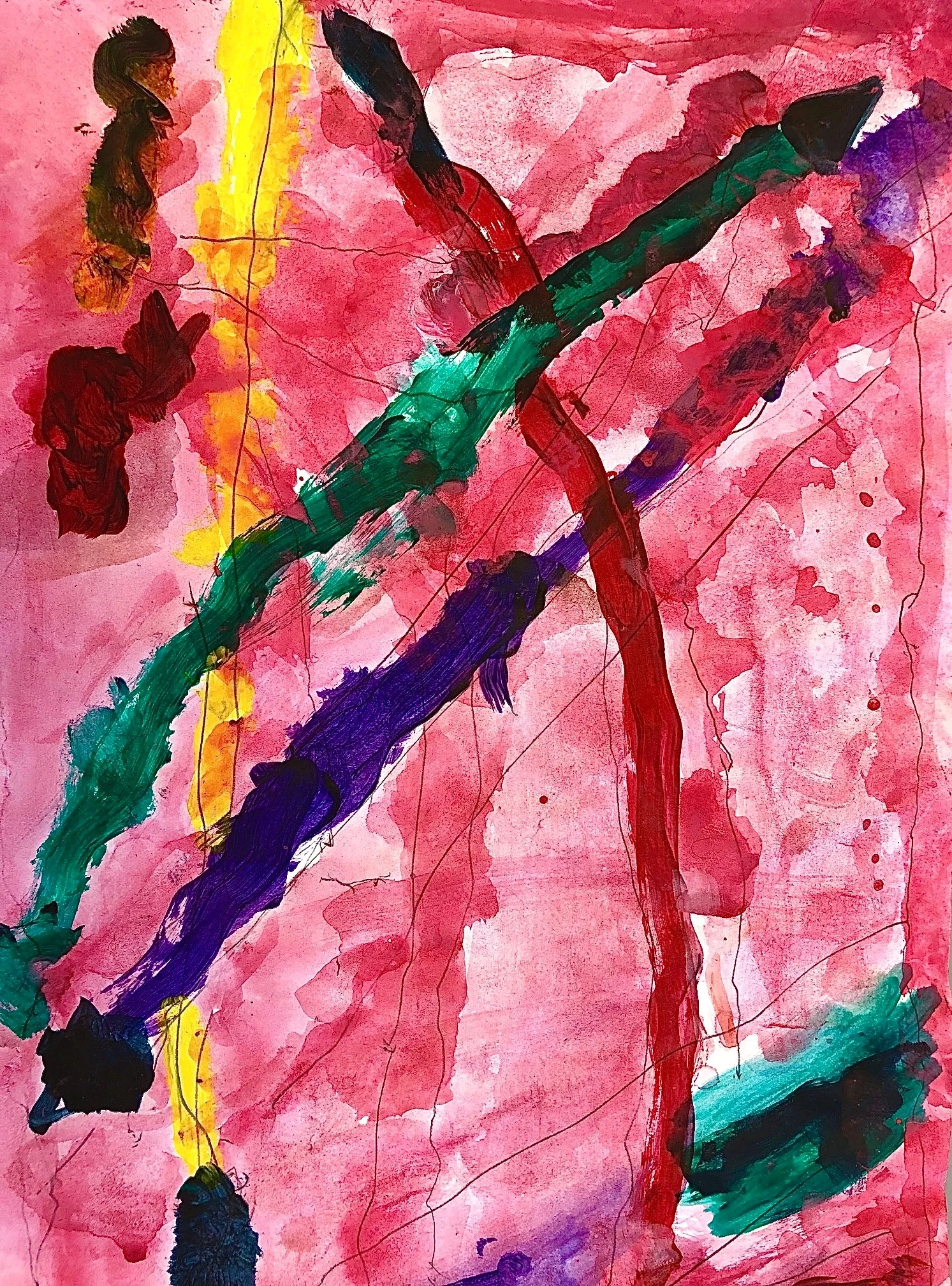 "Otherside" Music Series Acrylic Paint on Canvas Paper, 23" x 17"