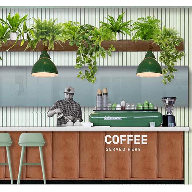 1 of 2 :: Two of my greatest loves combined! Coffee ☕️+ Plants 🌿I had so much fun coming up with this design for our clients brief of a relaxed hanging garden.. Design and render by @interiorlandscapes (Image 1 of 2)