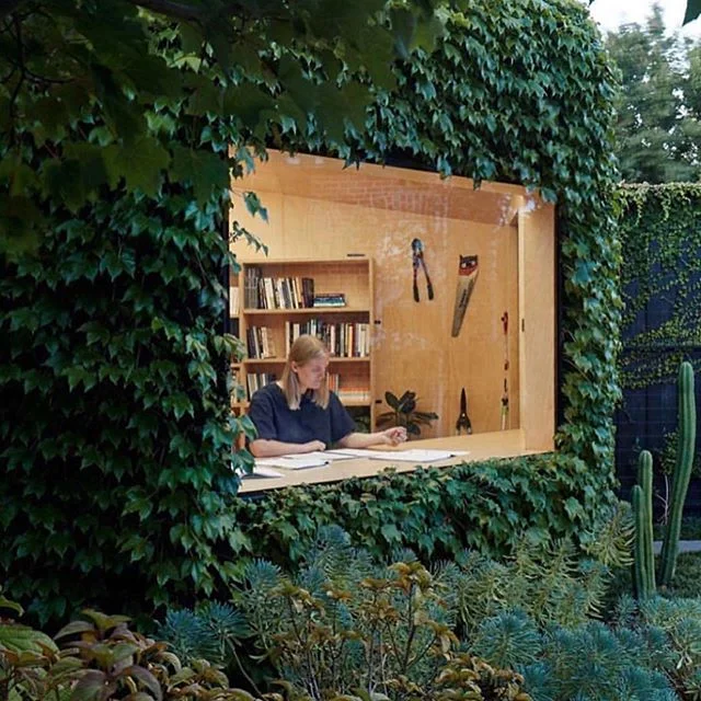 Now that’s a SHED! The most beautiful tiny writers “shed” /creative space fitted with ply wood and covered in vines. 🌿 Design by @mattgibsonad architects. images Via @somewhereiwouldliketolive and @houzzau