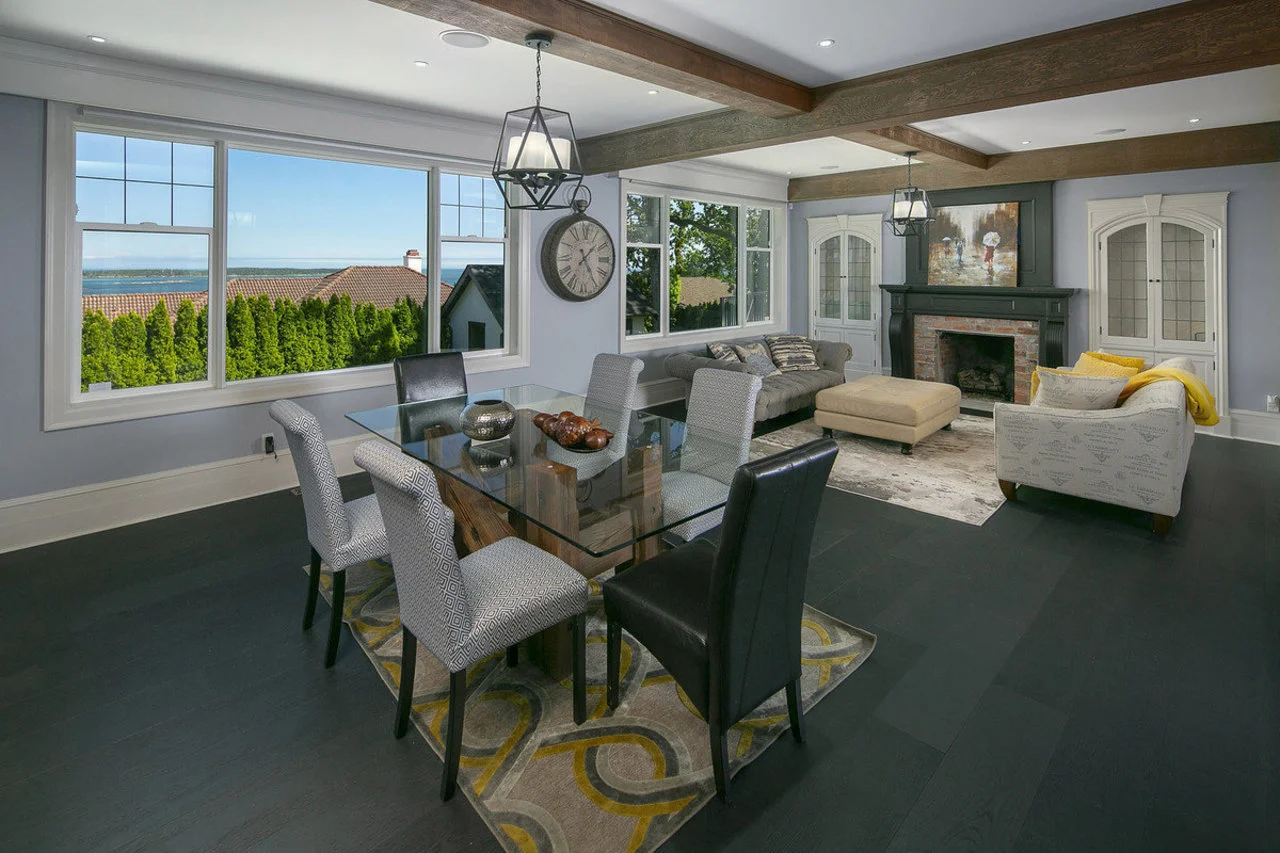 The living room of a five-bedroom, seven-bathroom luxury home listed for sale in Oak Bay, Victoria, British Columbia SOTHEBY'S INTERNATIONAL REALTY CANADA More: Click to view luxury properties for sale in Oak Bay, Victoria