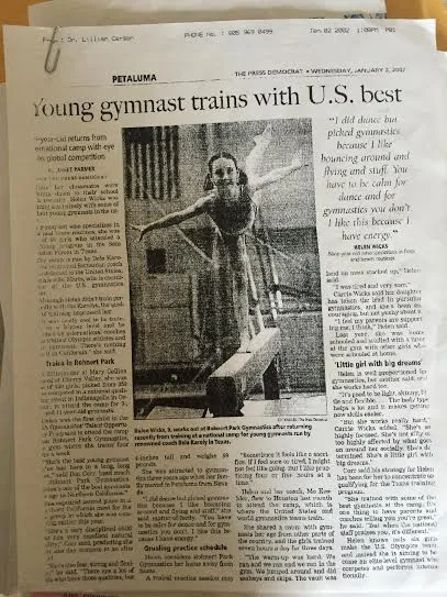 "I did dance but picked gymnastics because I like bouncing around and flying and stuff. You have to be calm for dance and for gymnastics you don't. I like this because I have energy."