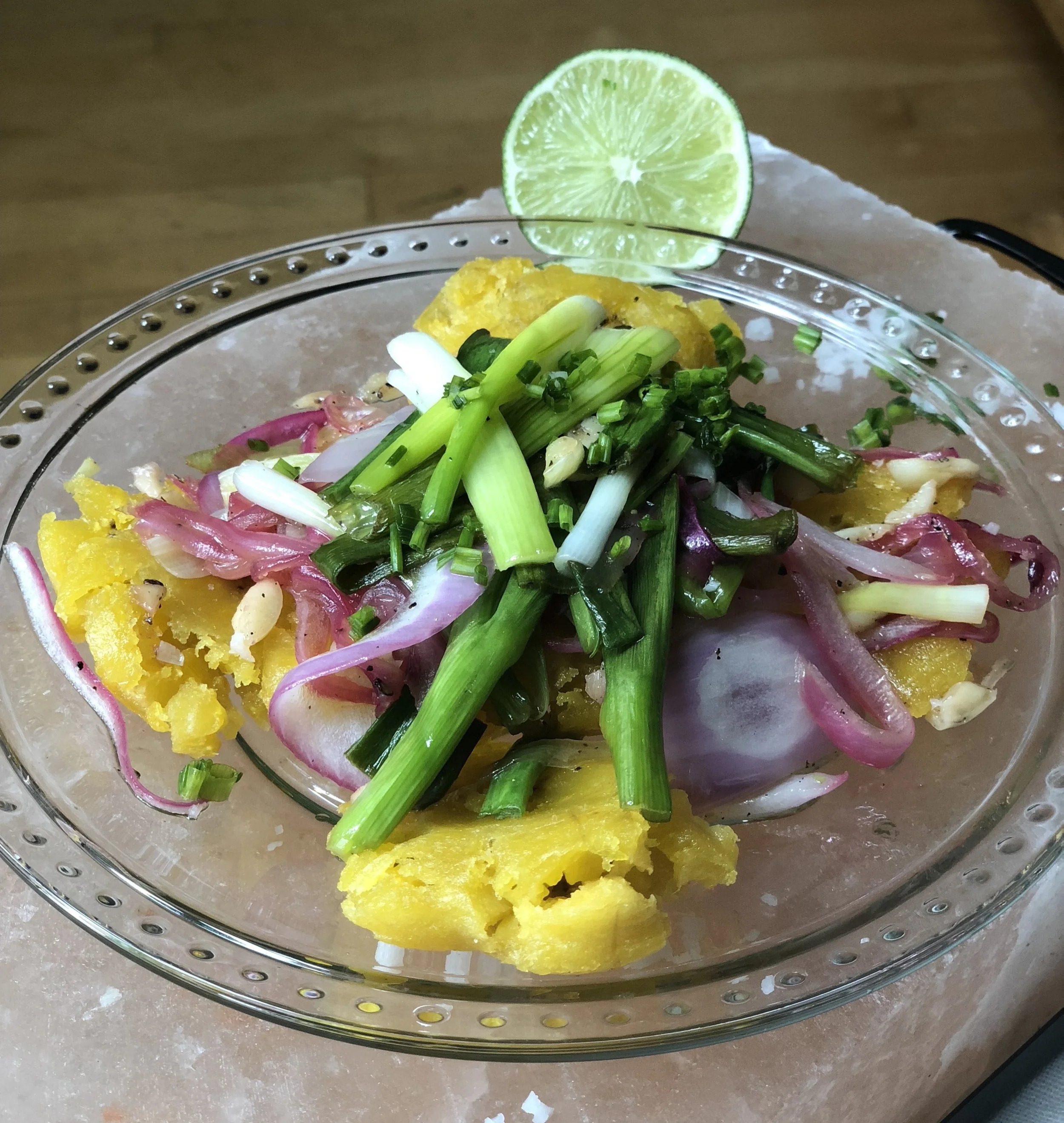 Tostones with Sautéed Garlic &amp; Onions