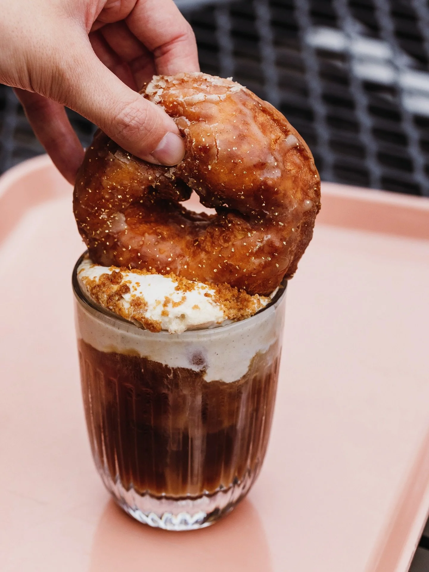 our version of a dunkaroo 💥 brown butter mochi dipped in carrot cake coldbrew 💥 #theirthere