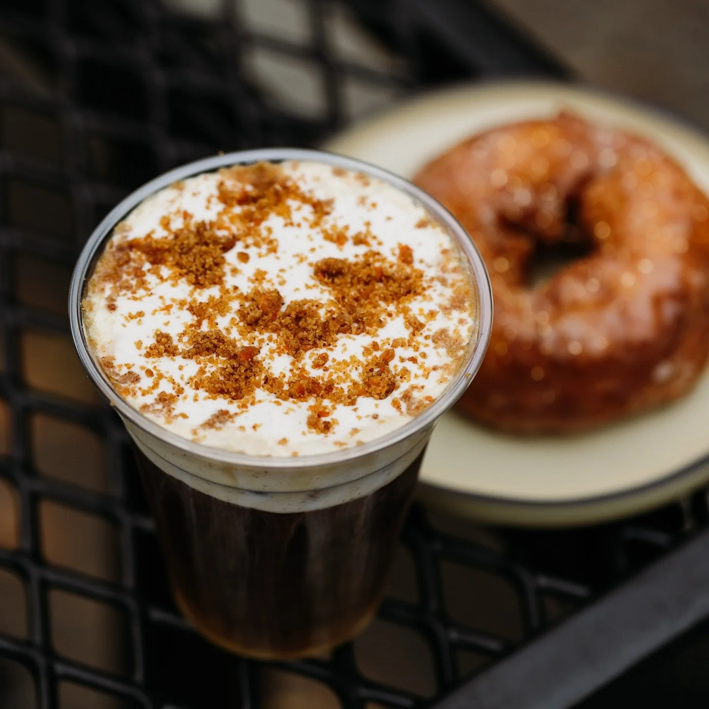 can&rsquo;t go wrong with a carrot cake cold brew and a brown butter mochi donut 🤌🏻 #theirthere
