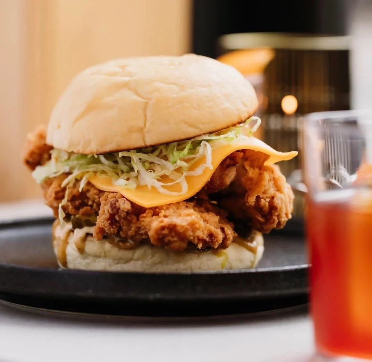 Buttermilk Fried Chicken, Honey Mustard, Cheddar, Jalape&ntilde;o Aioli #thierthere