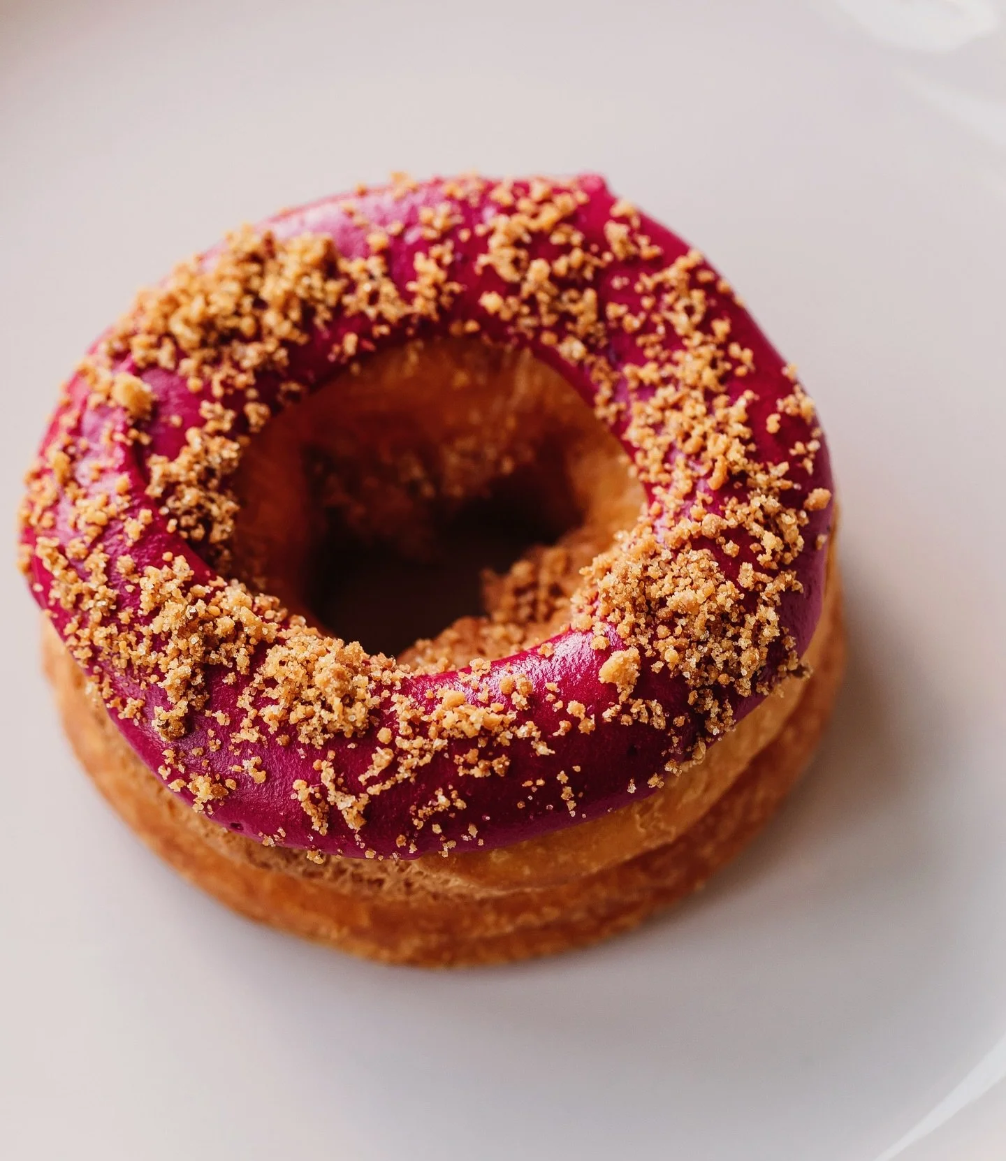 our current feature mochi donut: raspberry cheesecake mochi #theirthere #brunch #mochi donut