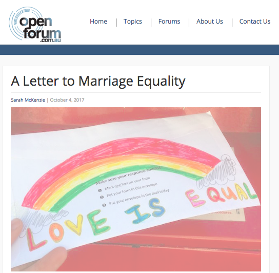 A Letter to Marriage Equality