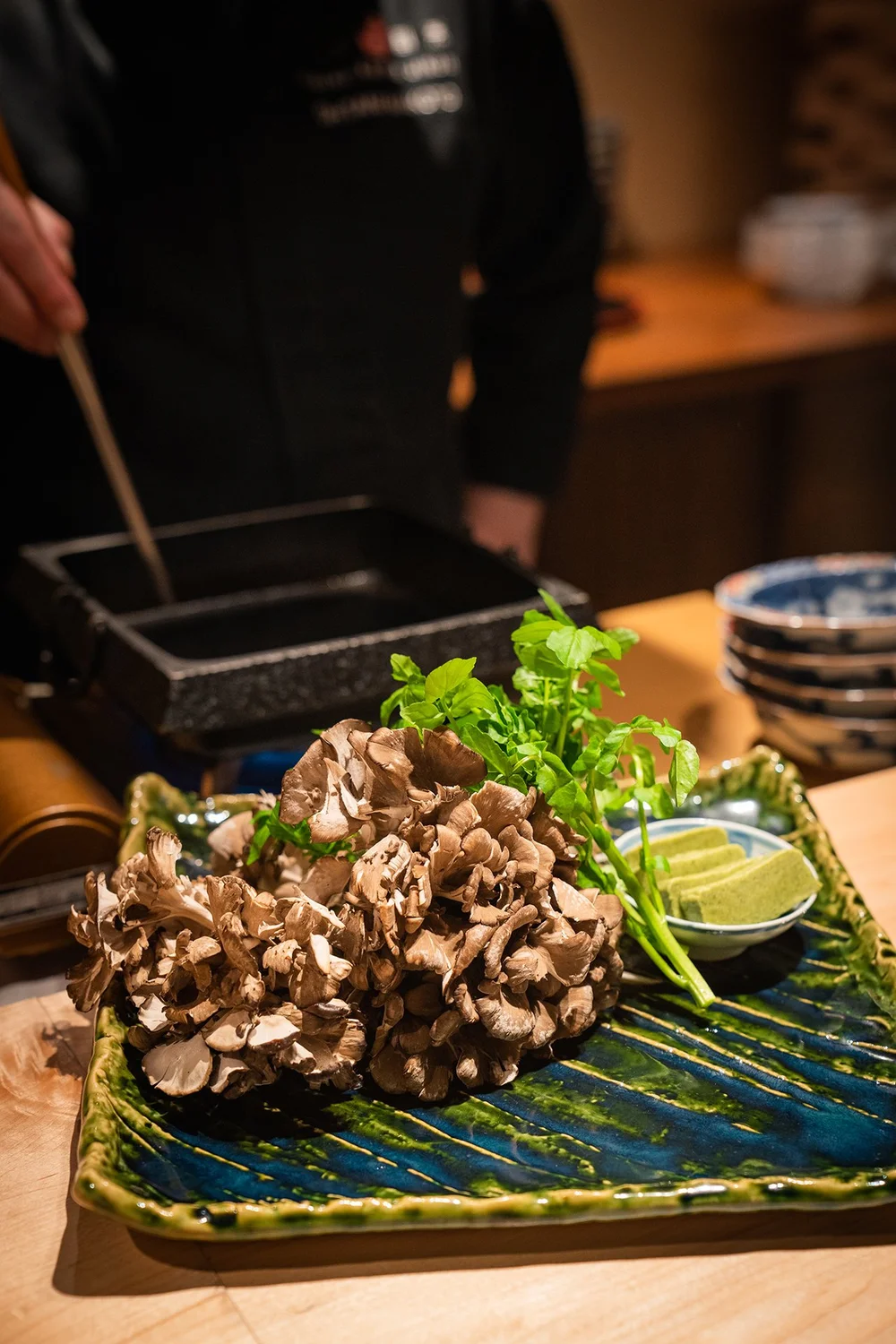 野生舞茸、日本西洋菜、艾草麩