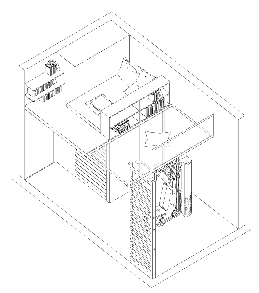 Se reposer / ranger / s'entraîner (création d'une mezzanine) - Paris 19ème