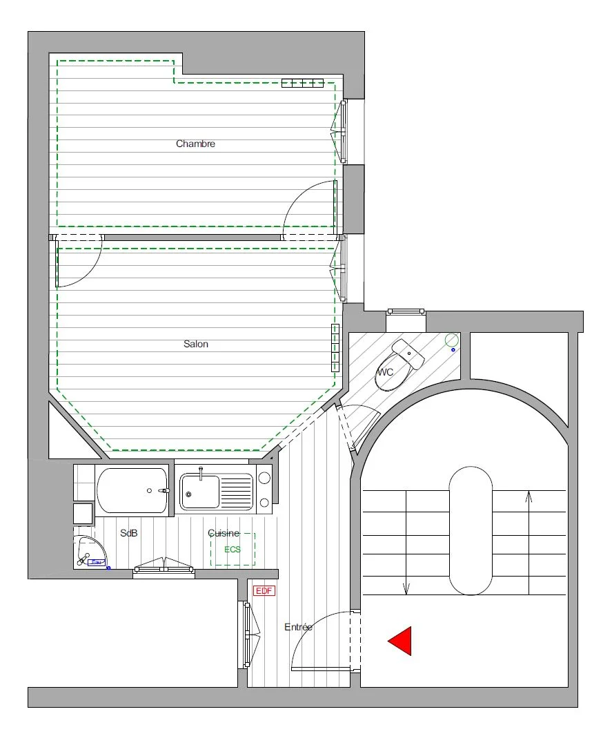 PLAN AVANT TRAVAUX | crédits photo : AER Architecture