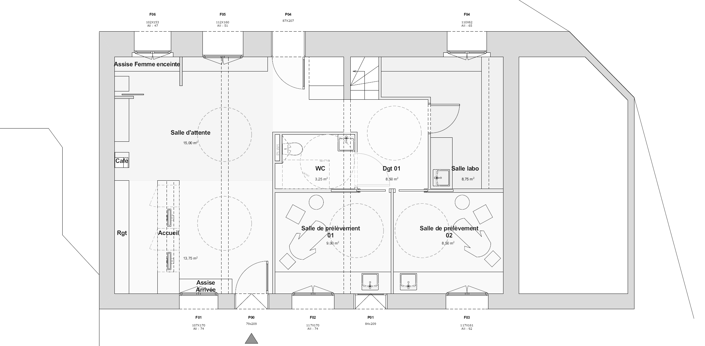 PROPOSITION D’AMENAGEMENT DU RDC DU LABORATOIRE | crédits photo : AER Architecture