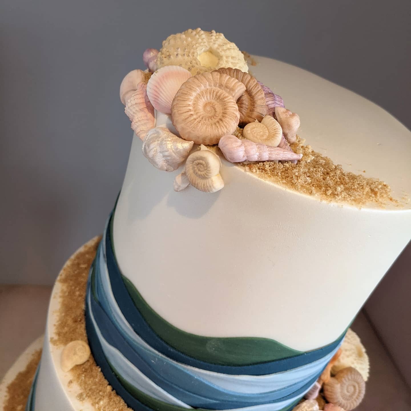 Gorgeous beach/shell/fossil themed wedding cake for Mary and Rob 😍
.
#beach #seaside #shells #weddingcake #sunnierdaysarecoming #sunshine #thepinkcakebox #shottlehall #derbyshirewedding #peakdistrictwedding #weddingcakedesign #weddingcakeideas