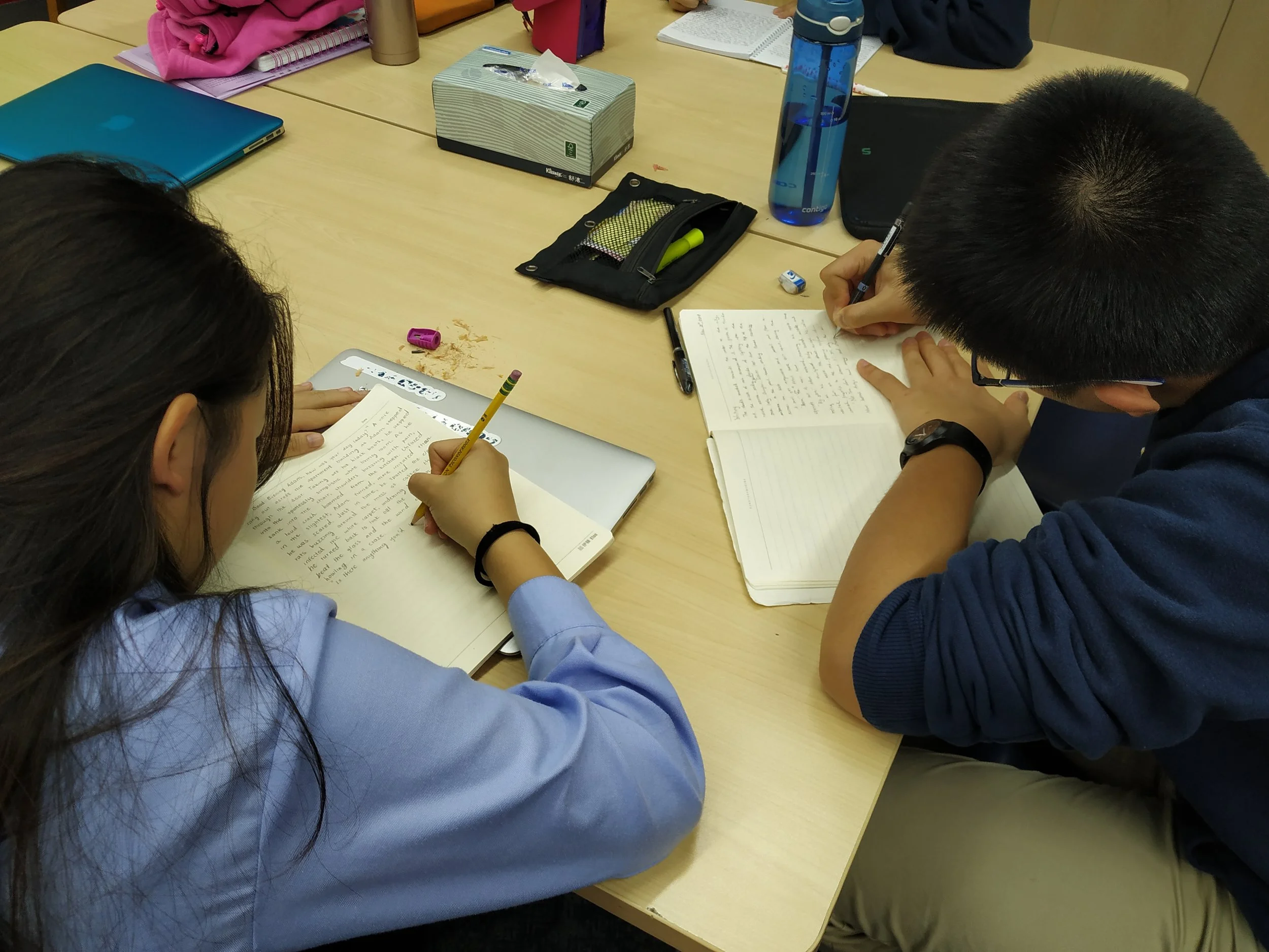 AP Language & Composition students engaged in a fun creative writing task.
