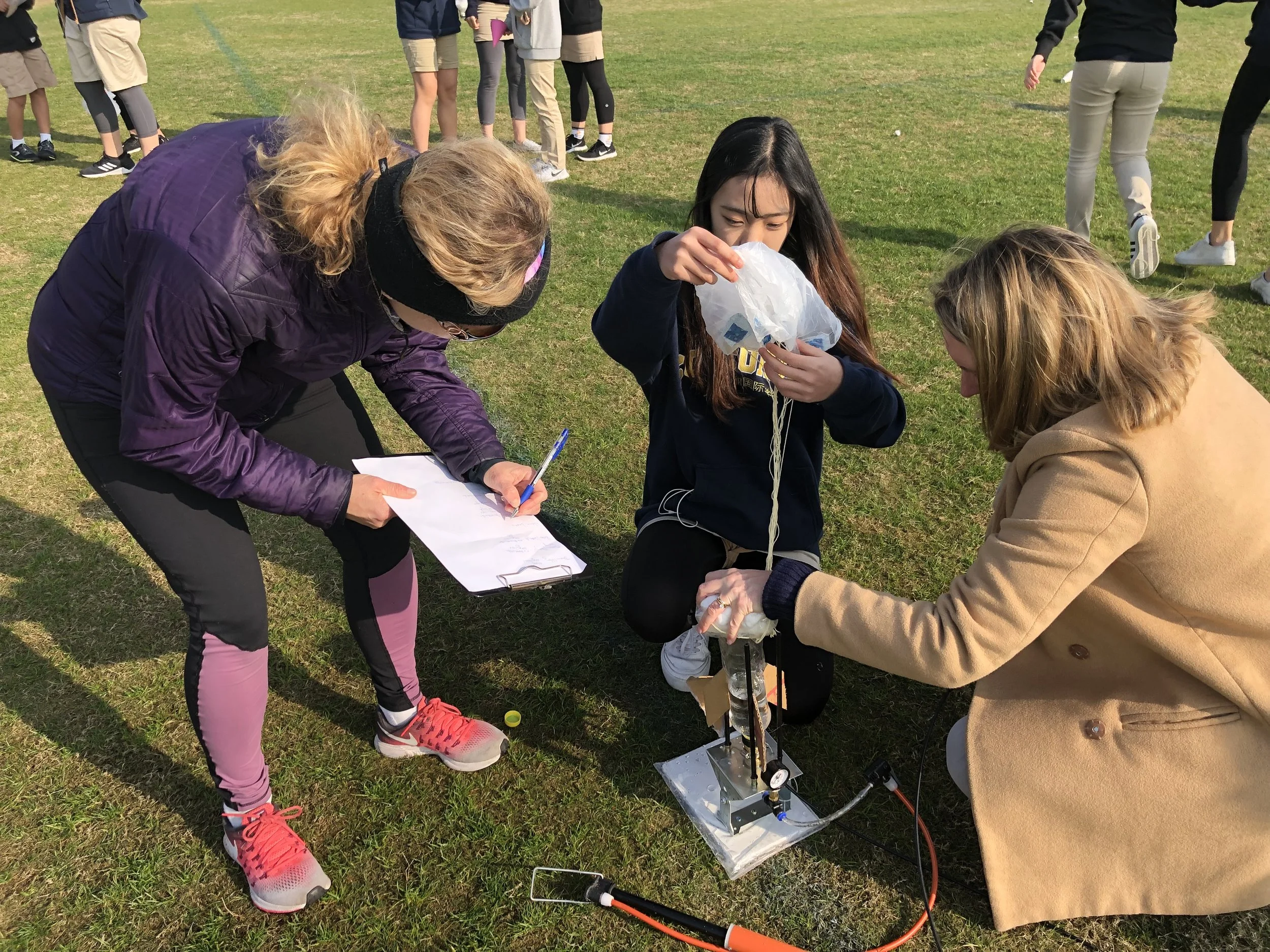 Sophie C. prepares for her rocket launch.