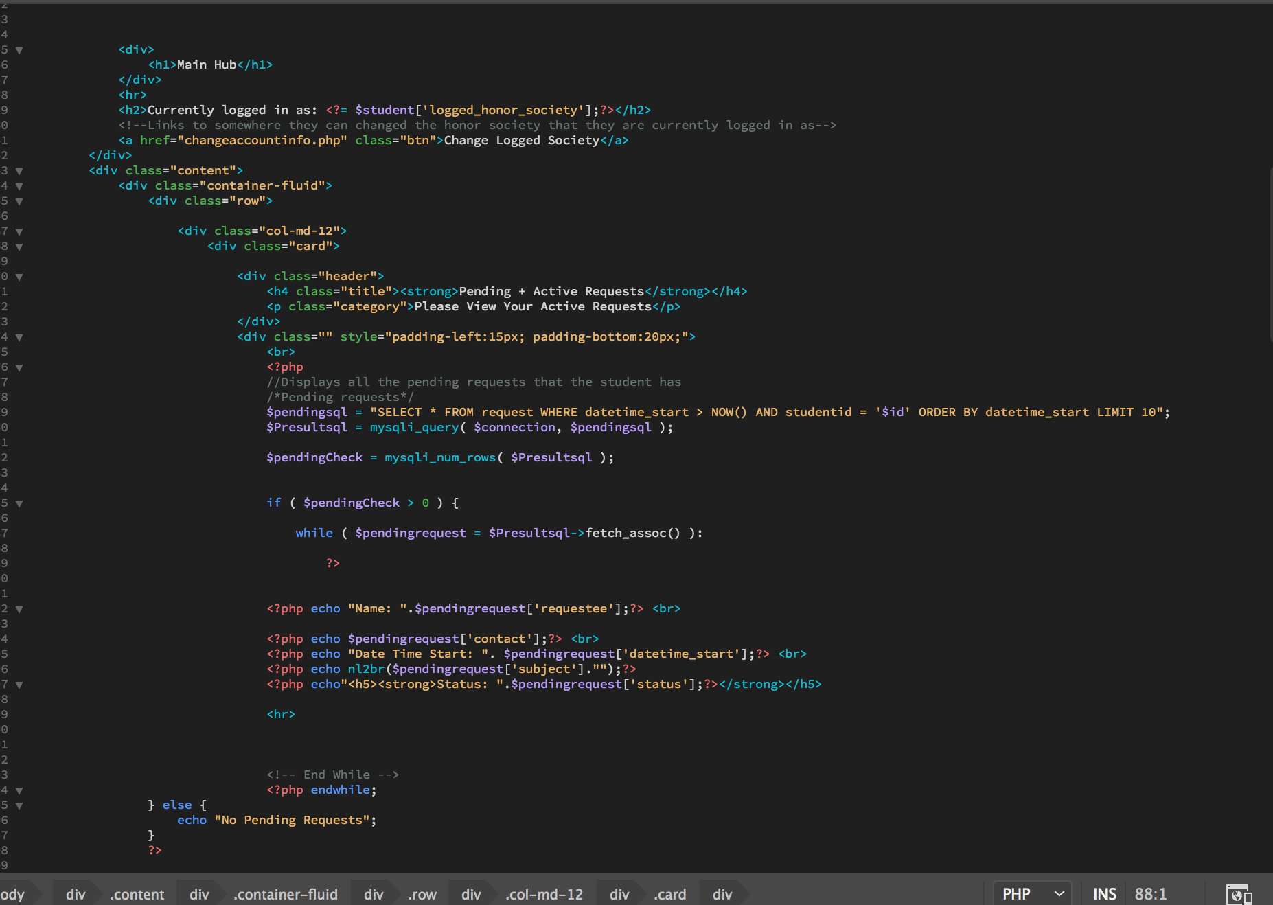 Though it looks like a colorful mix of letters, numbers, and symbols to the untrained eye, an experienced coder can translate this in minutes. (image: Erika B., Concordia Applied Journalism )