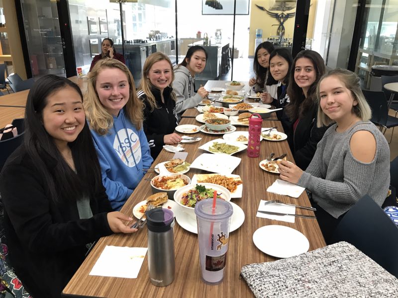 Global Issues Network students participate in a food tasting in advance of Meatless Monday on April 22nd.