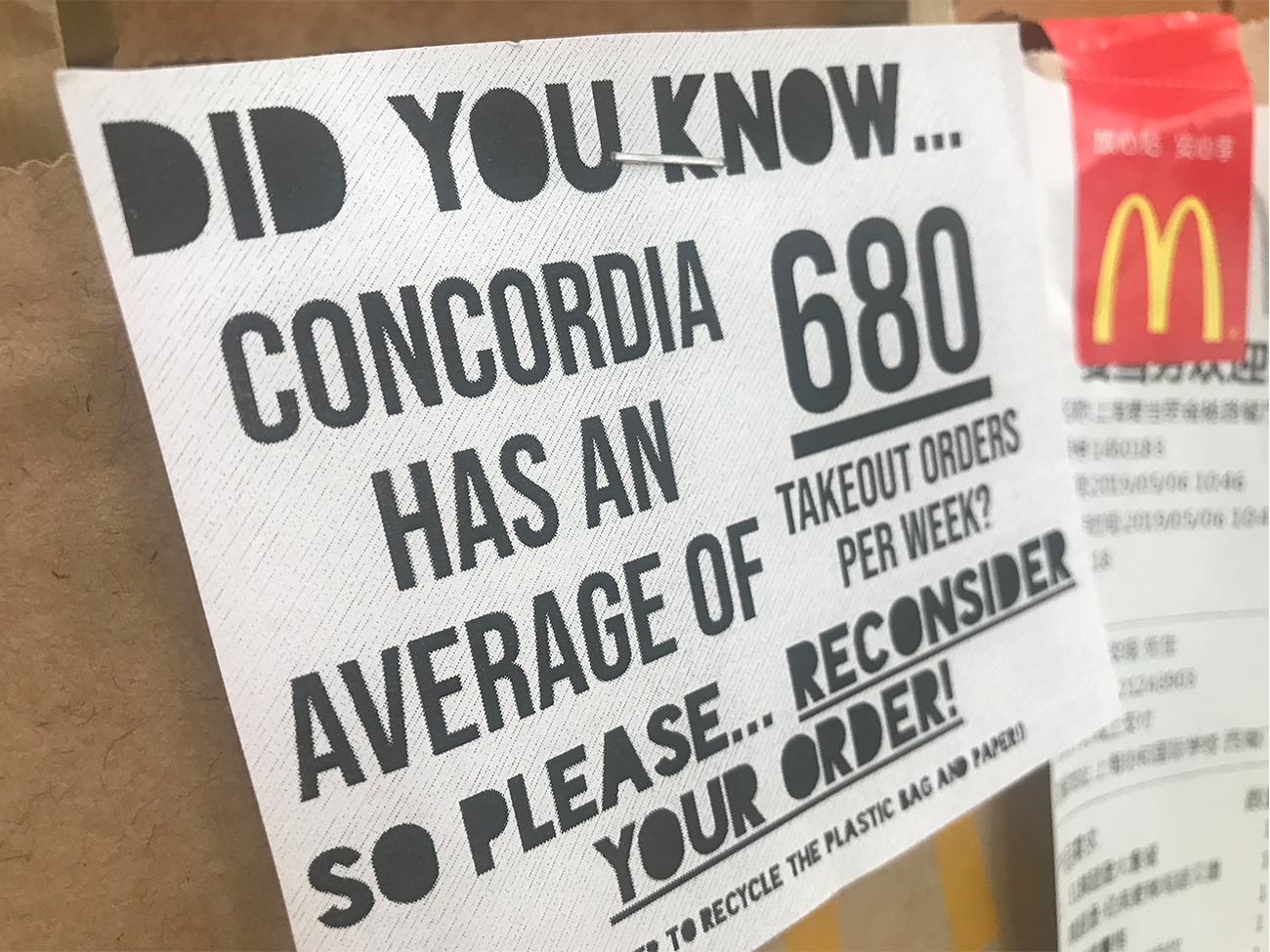 A recent study by Concordia GDS students revealed an average of 680 food orders in a single week.