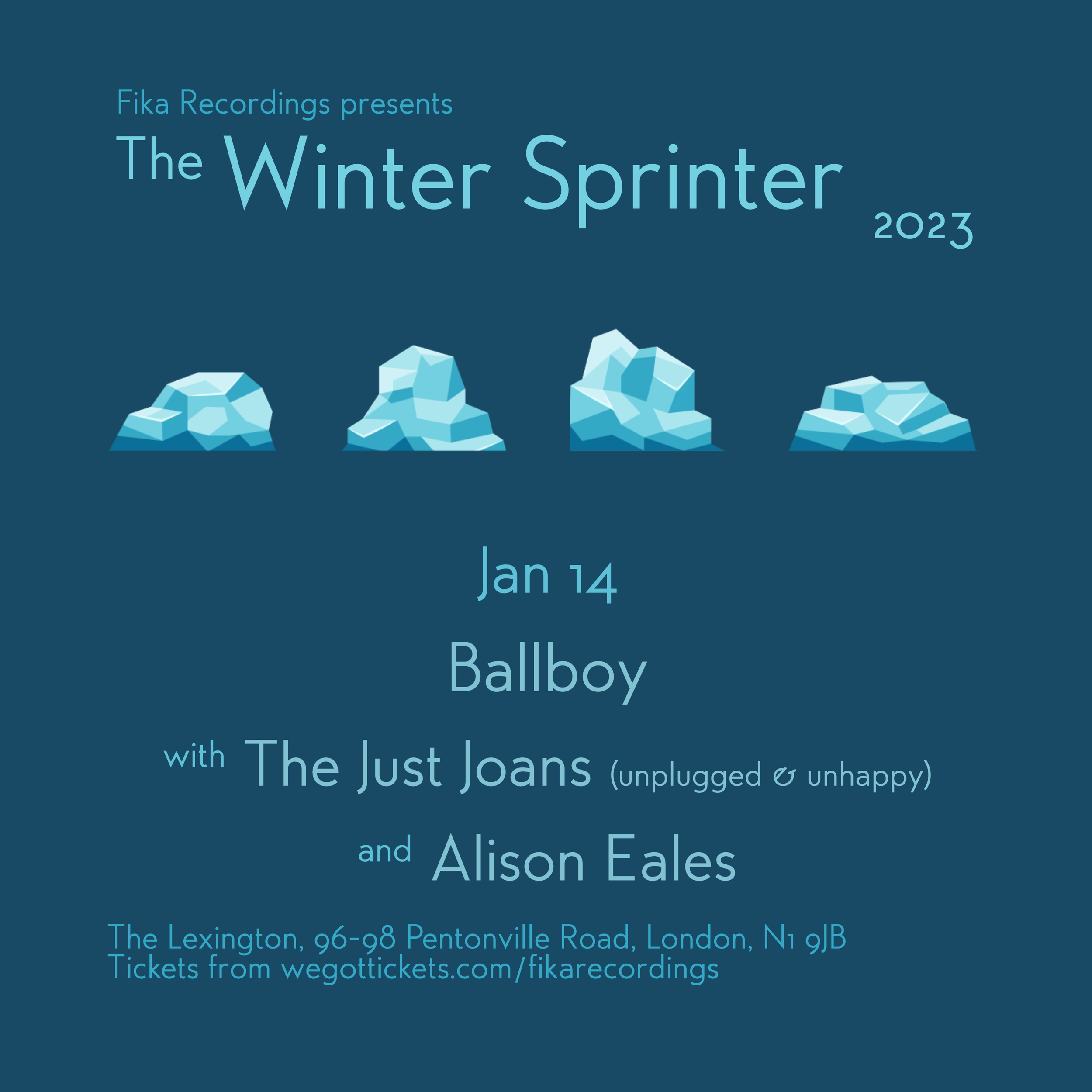 [SOLD OUT] The Winter Sprinter 2023: Ballboy + The Just Joans (Unplugged &amp; Unhappy) + Alison Eales