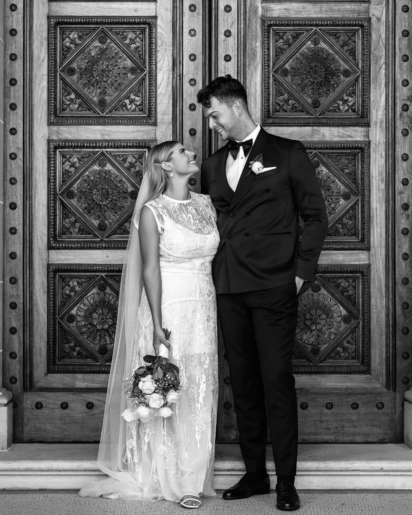 Gorgeous real bride Brittany wearing our Audrey dress via @moonstruckbride 🤍