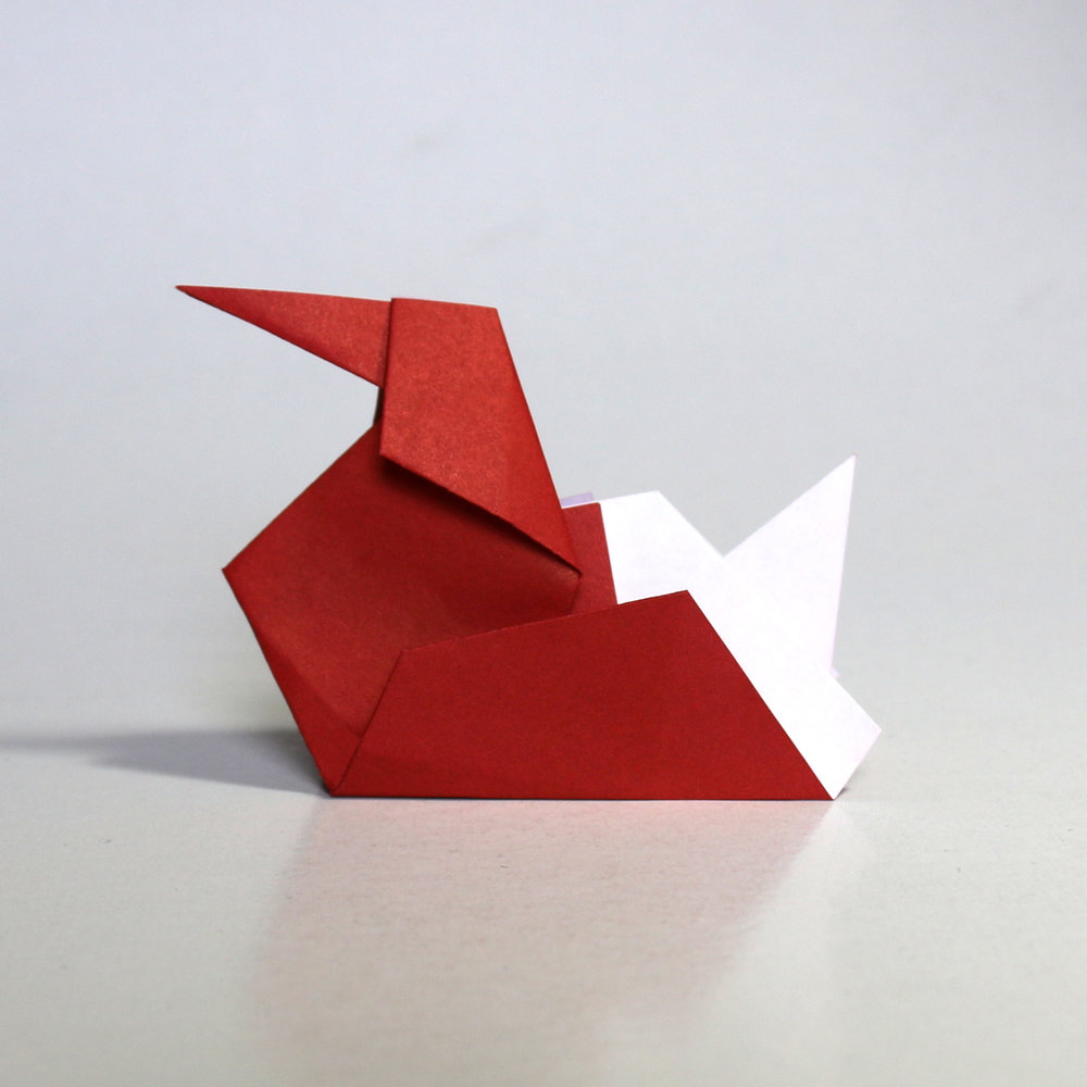 Folded Square — Red Origami Paper