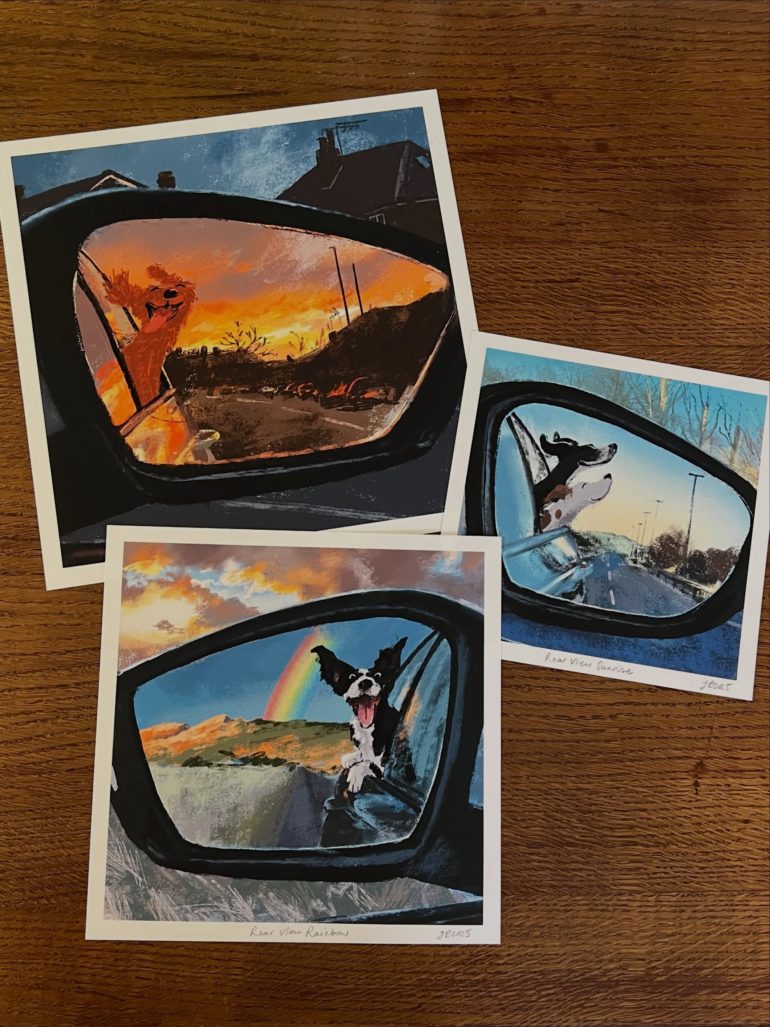 Just popping my various Rear View prints and cards back on the grid - all available in my online shop

🛒 link to shop in my profile 
🌎 Worldwide shipping available

#dogsofinstagram #rearviewmirror #dogprint #dogdecor #doglover