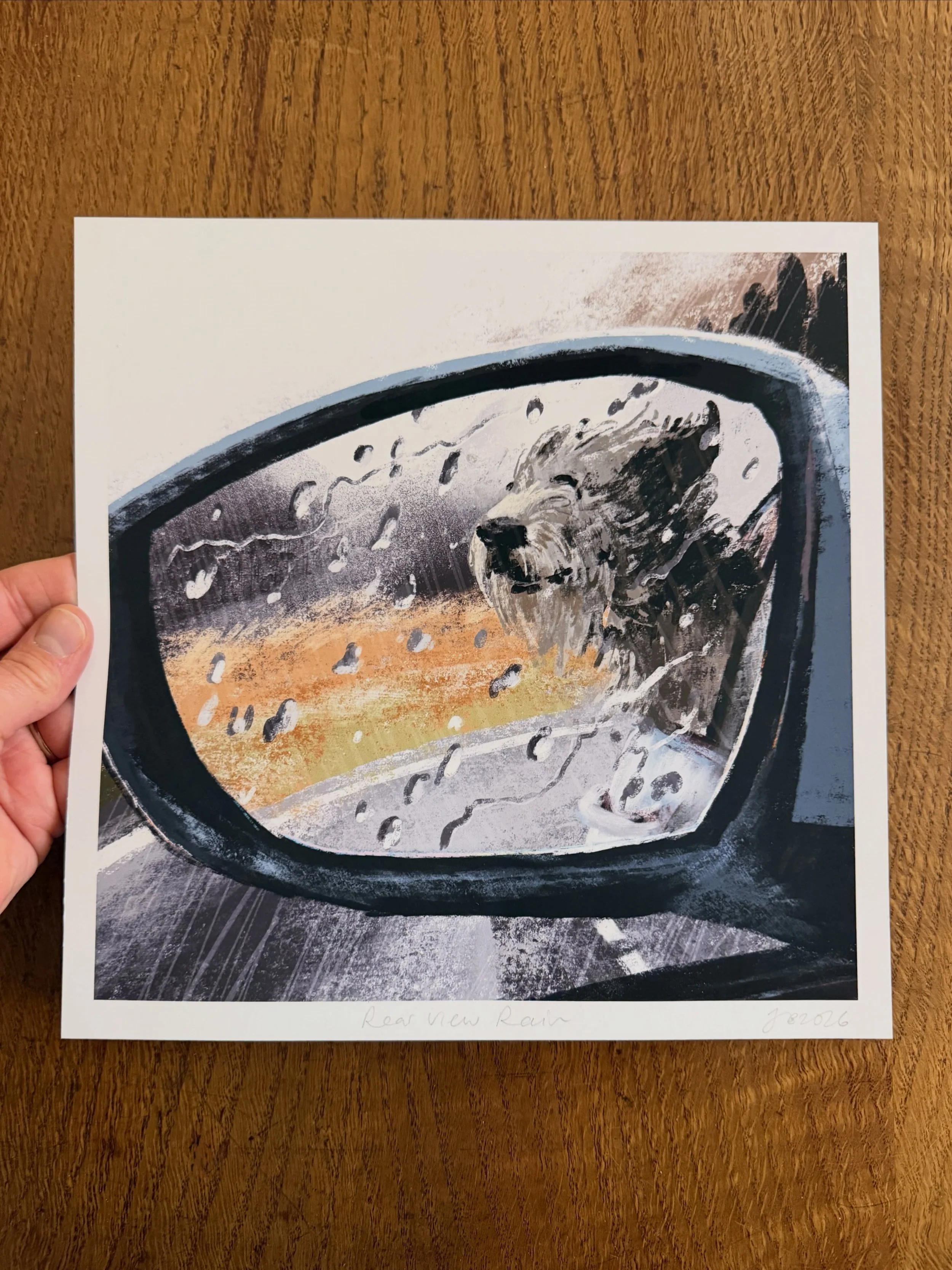 🐾 NEW PRINT 🐾 

I&rsquo;ve added my recent &lsquo;Rear View Rain&rsquo; illustration to my shop as a print - available in three sizes.

It adds to a growing collection of my Rear View illustrations - all also available on my shop

🛒 link to shop i