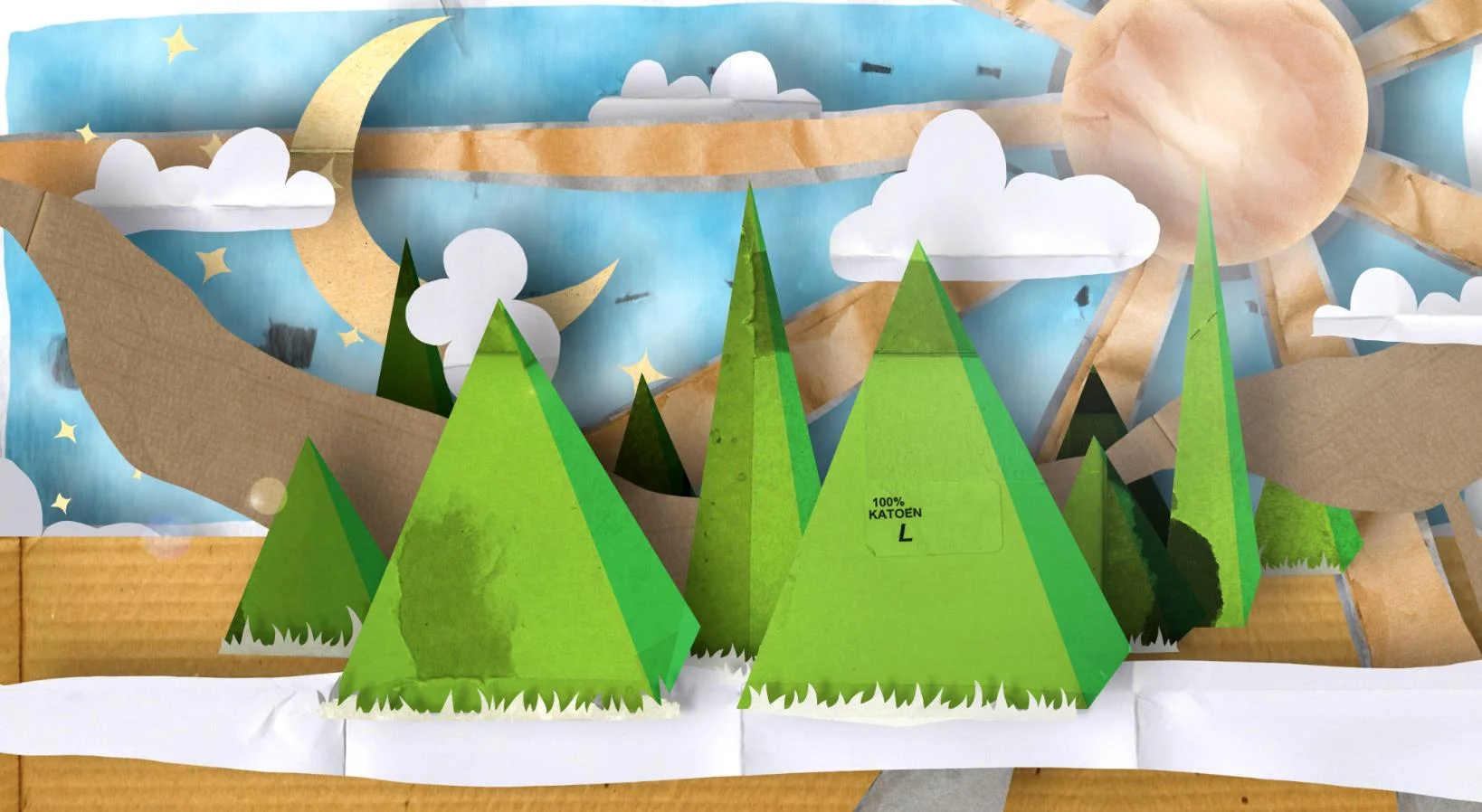 Cardboard kingdom. Abstract landscape composition, created with cardboard textures - RvE 2010 - Mac Osx, Adobe Photoshop