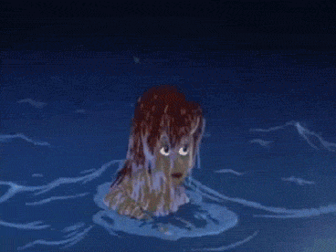 Wet bangs but always such volume. I ASK YOU.