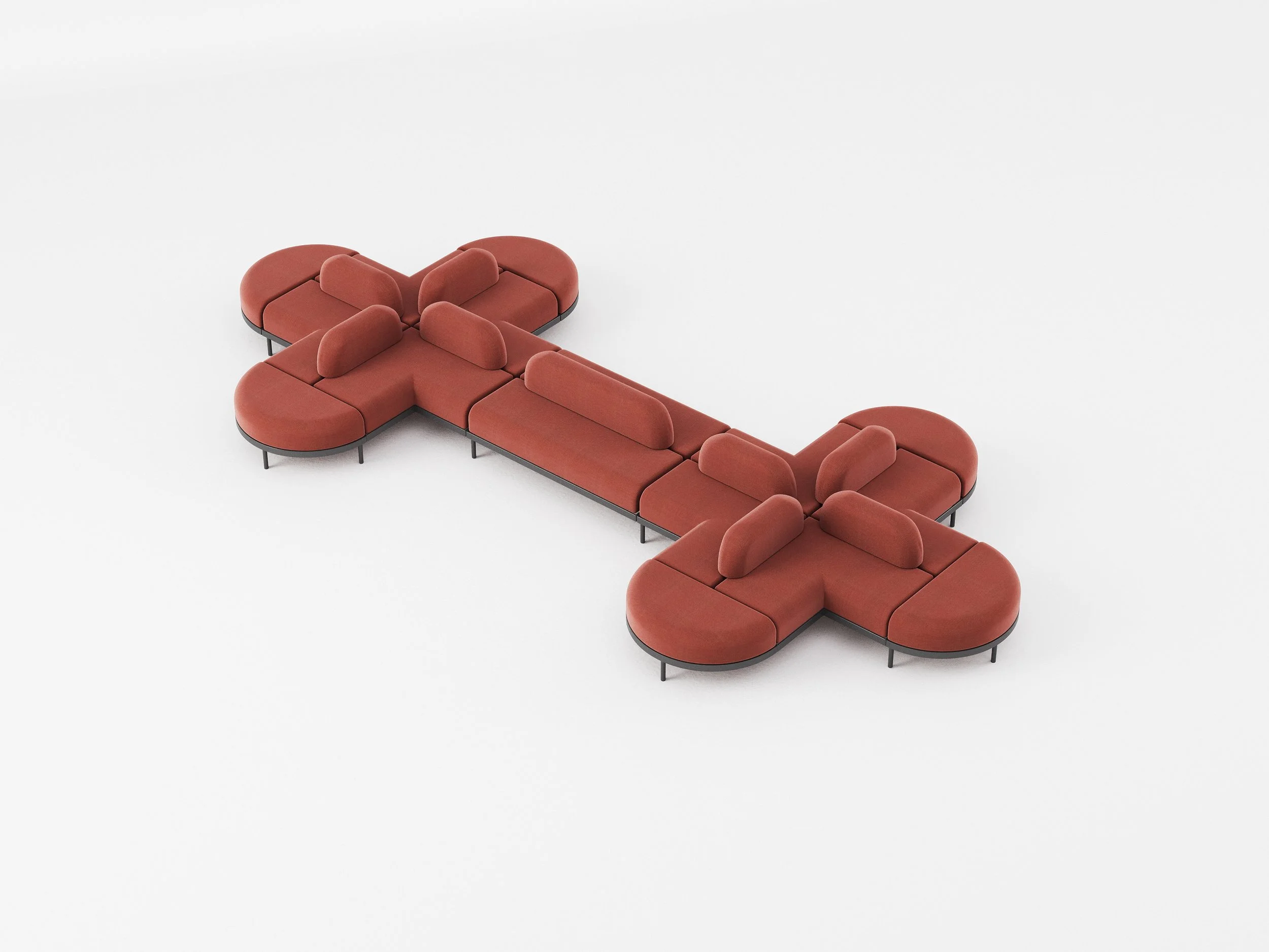  6.5×3 m configuration - connecting two '+' layouts with B2 back supports 