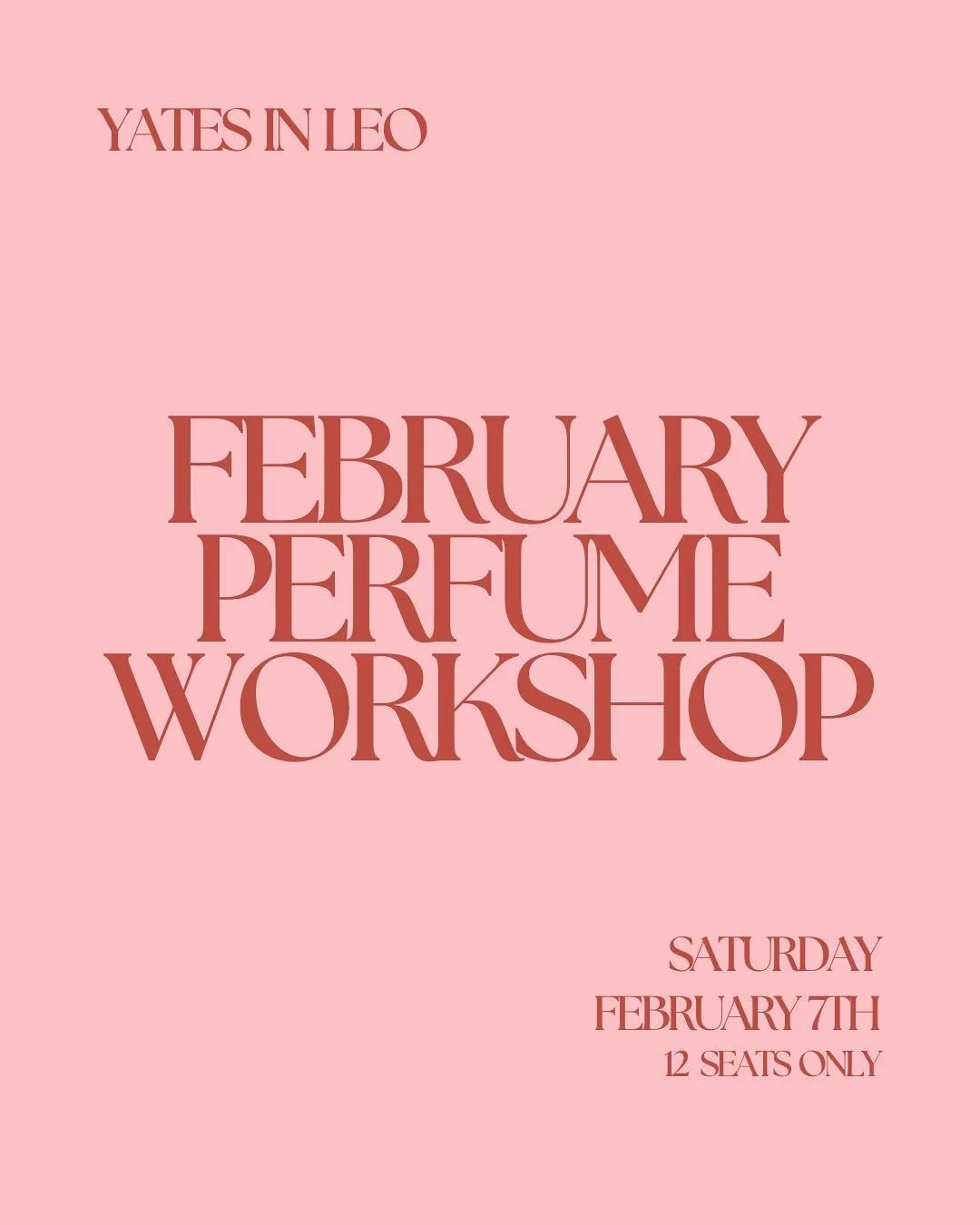 Let&rsquo;s do it💪

2026 perfume workshops are up! If you know - then you know these sell out fast. 

Perfect for Christmas gifts, girls day, date experiences, and just because. 

See ya&rsquo;ll in February of 2026🌿