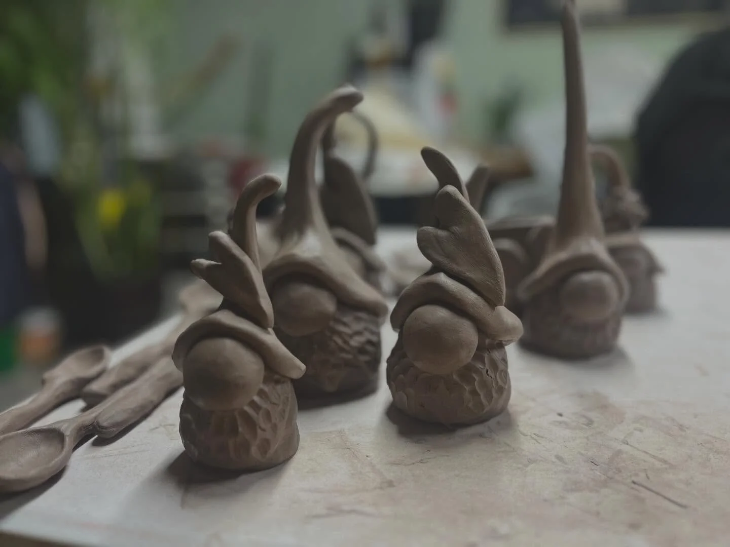 Small batch gnomes.
Big personality.
Zero thoughts behind those eyes.

Currently drying. Emotionally unavailable until fired.