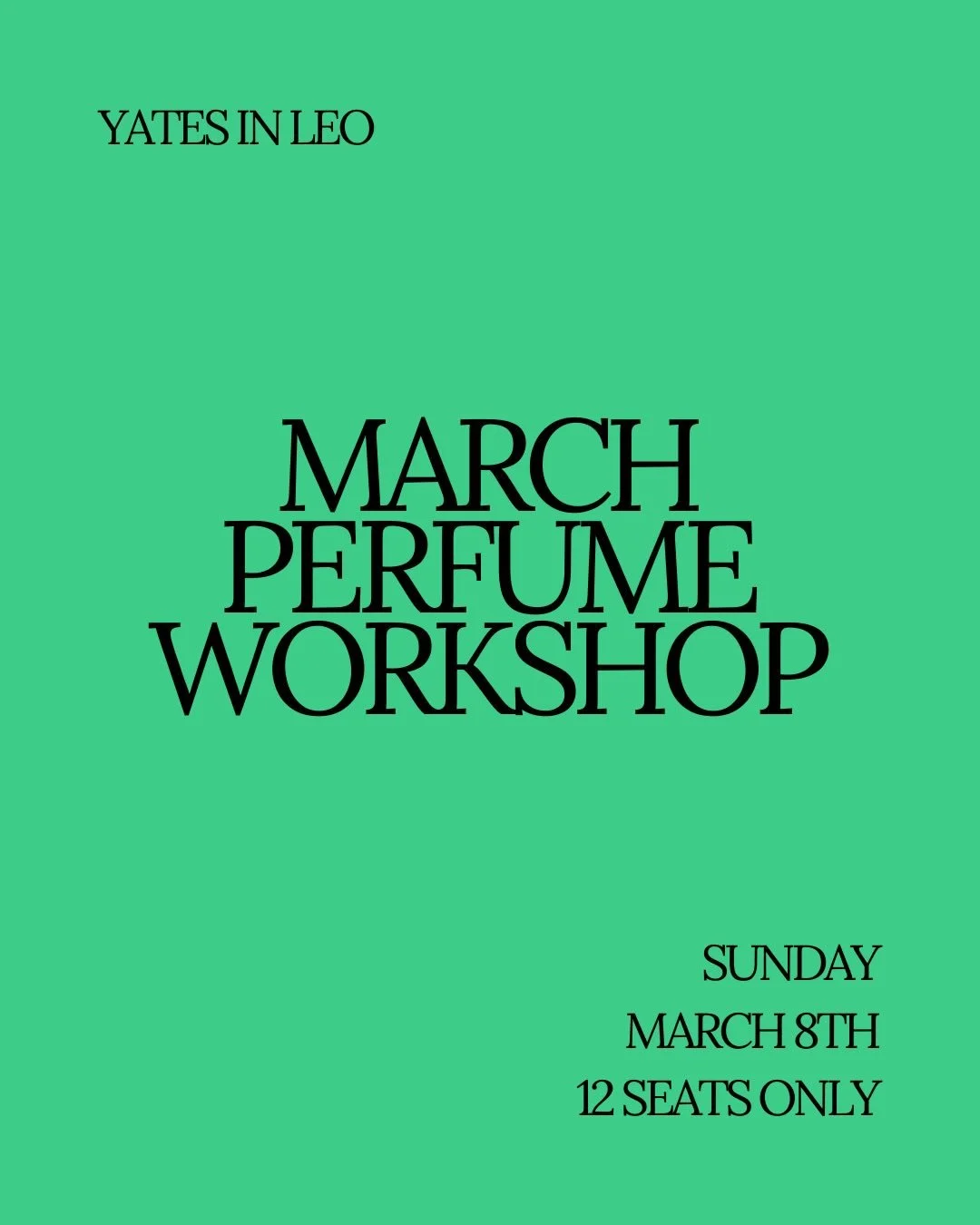 Sundays are for slowing down. 
Not errands. Not emails. Not pretending Monday doesn&rsquo;t exist.

So I&rsquo;m doing perfume workshops on Sundays. 

You show up, smell beautiful things, make your own scents, and leave feeling slightly more like you