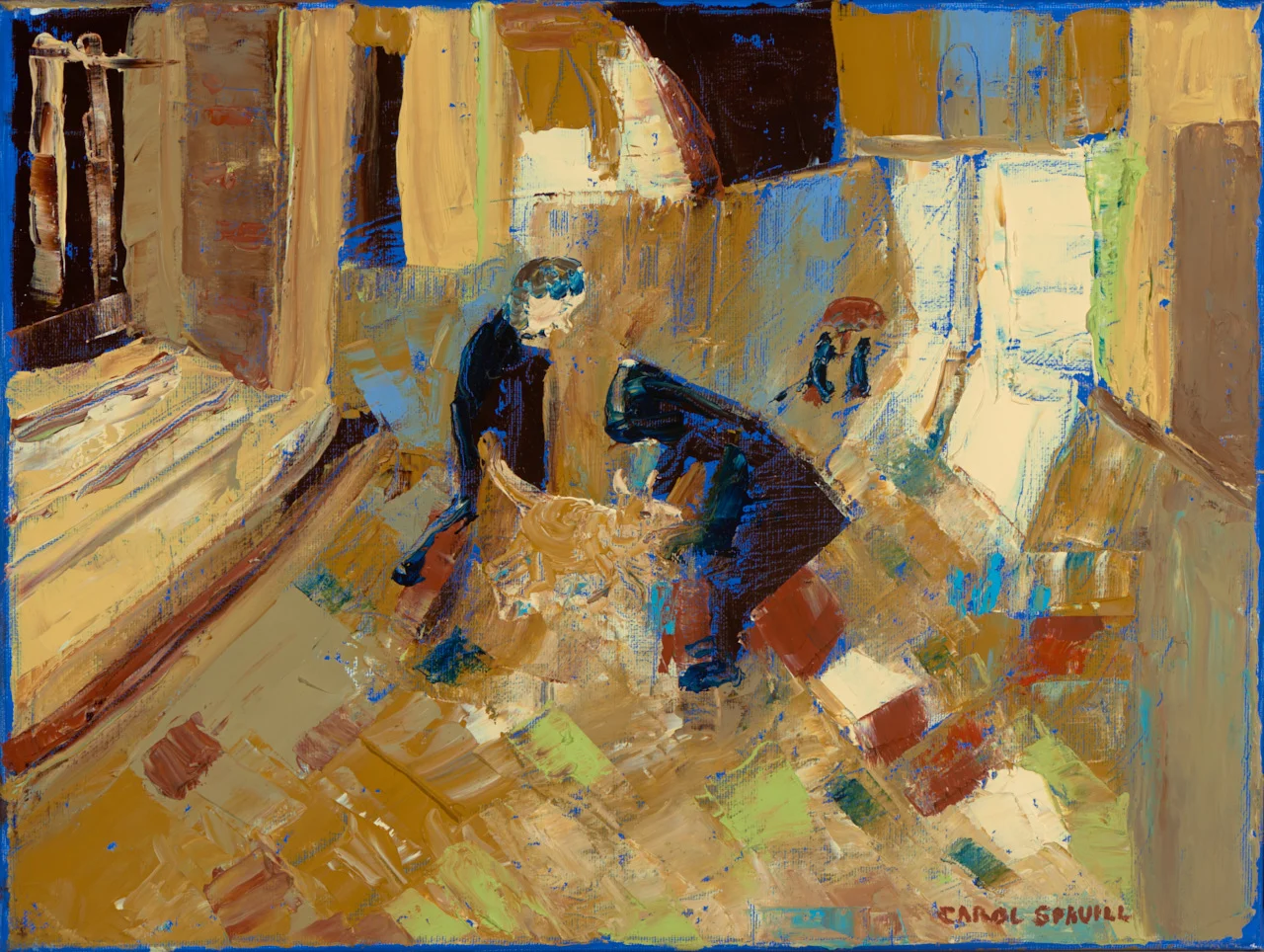 "Walking the Dog on a Rainy Evening in Sansepolcro"