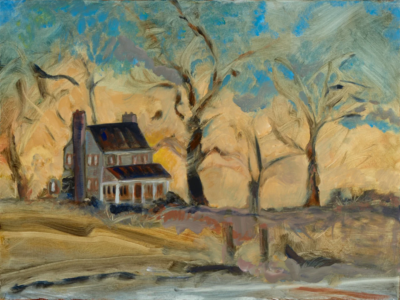 Interpretation of a photo of an Eastern NC Farmhouse taken by artist Dan Nelson and used for his students to paint. Oil on canvas.
