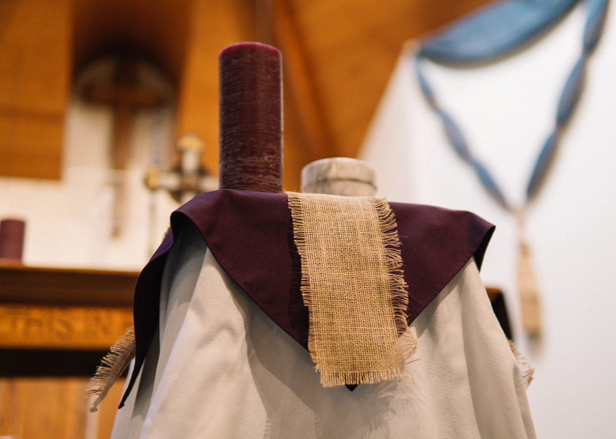 Ash Wednesday, Candle, Ashes, Cross, Sackcloth