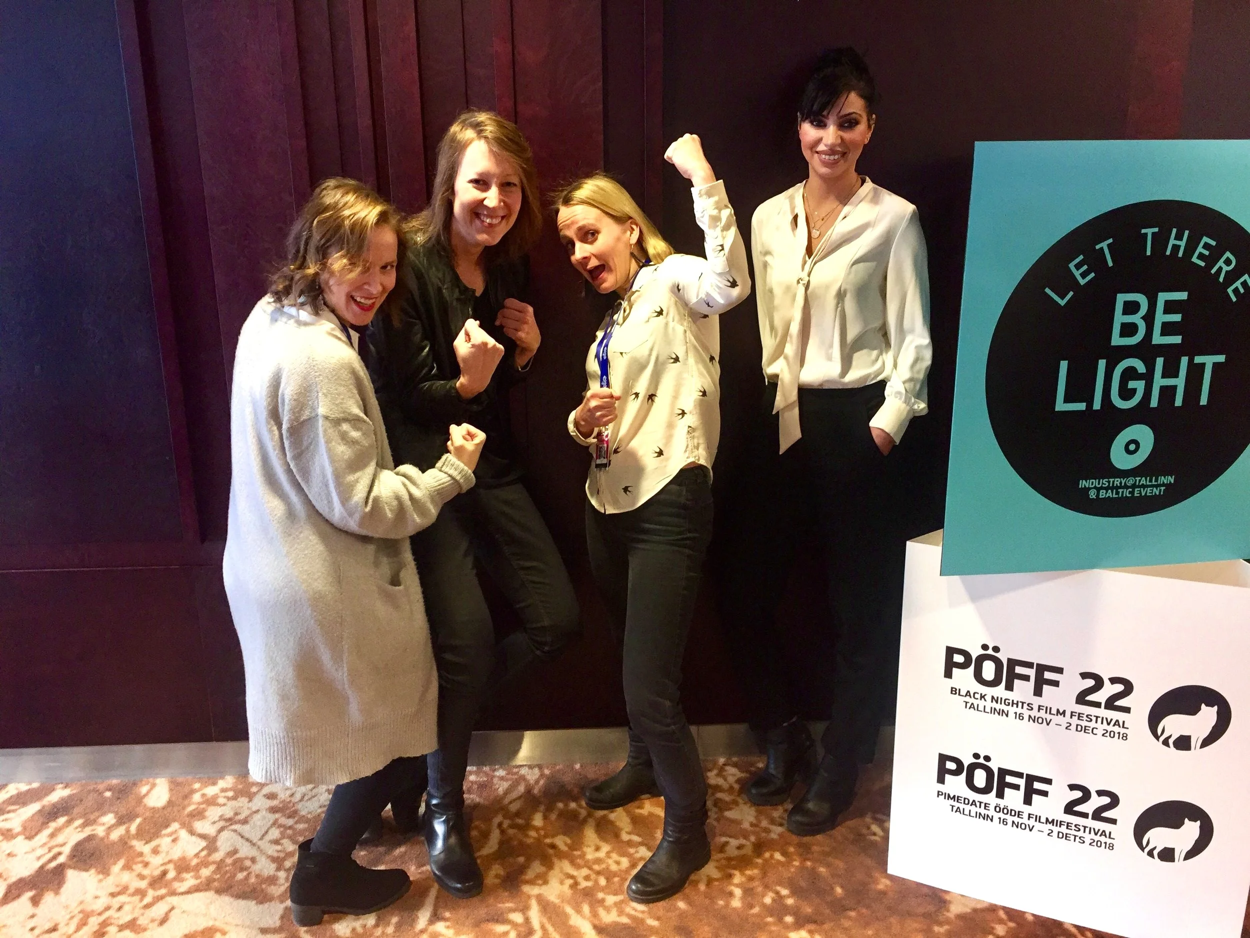 Tiimi! Käsikirjoittajat Lotta-Kaisa Riistakoski, Aino Lappalainen, Susanna Åke ja Sevgi Eker. kuvat: Jenni Koski