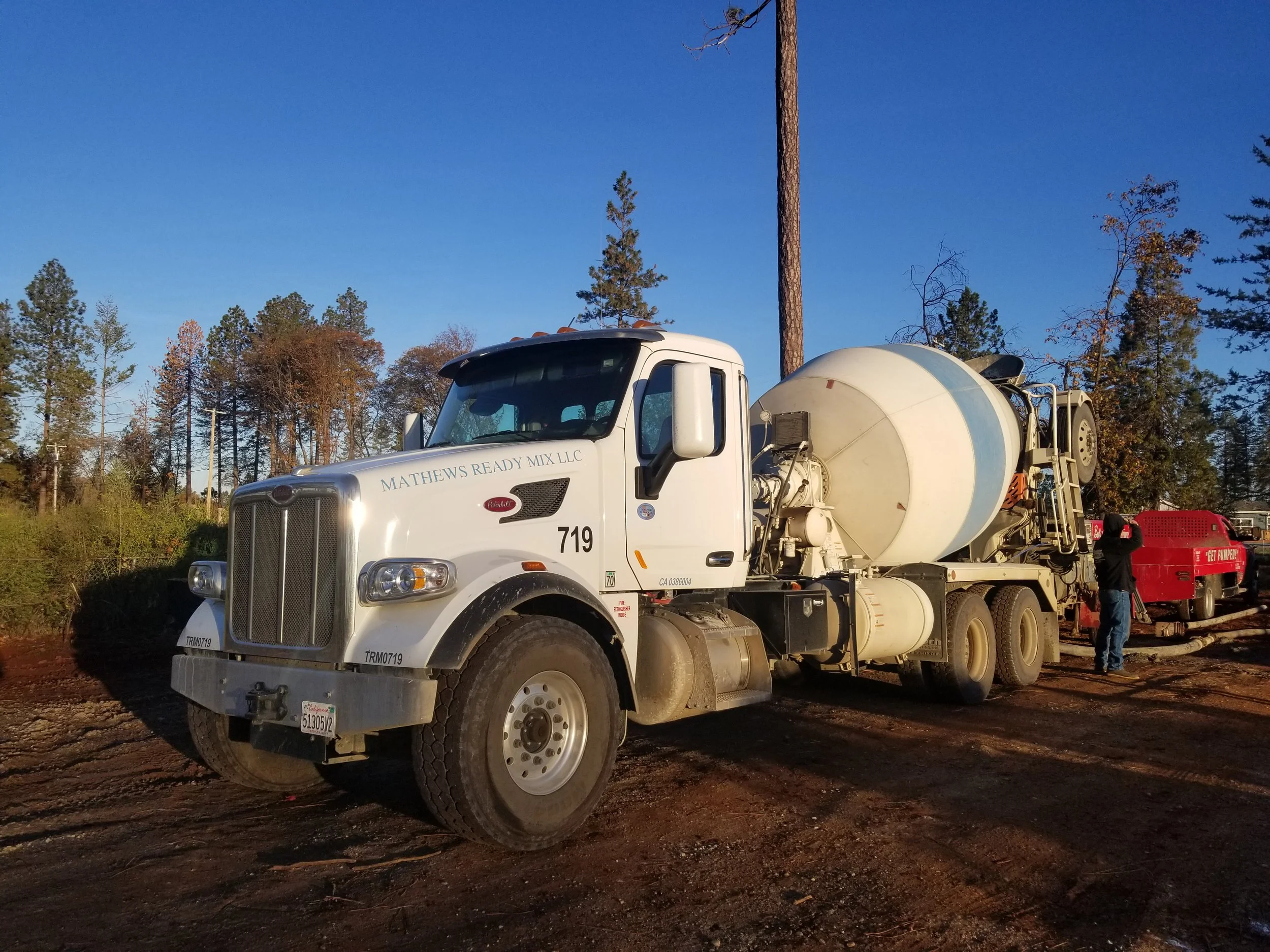 Mathews Readymix is “Home of the Blue Striped Truck”
