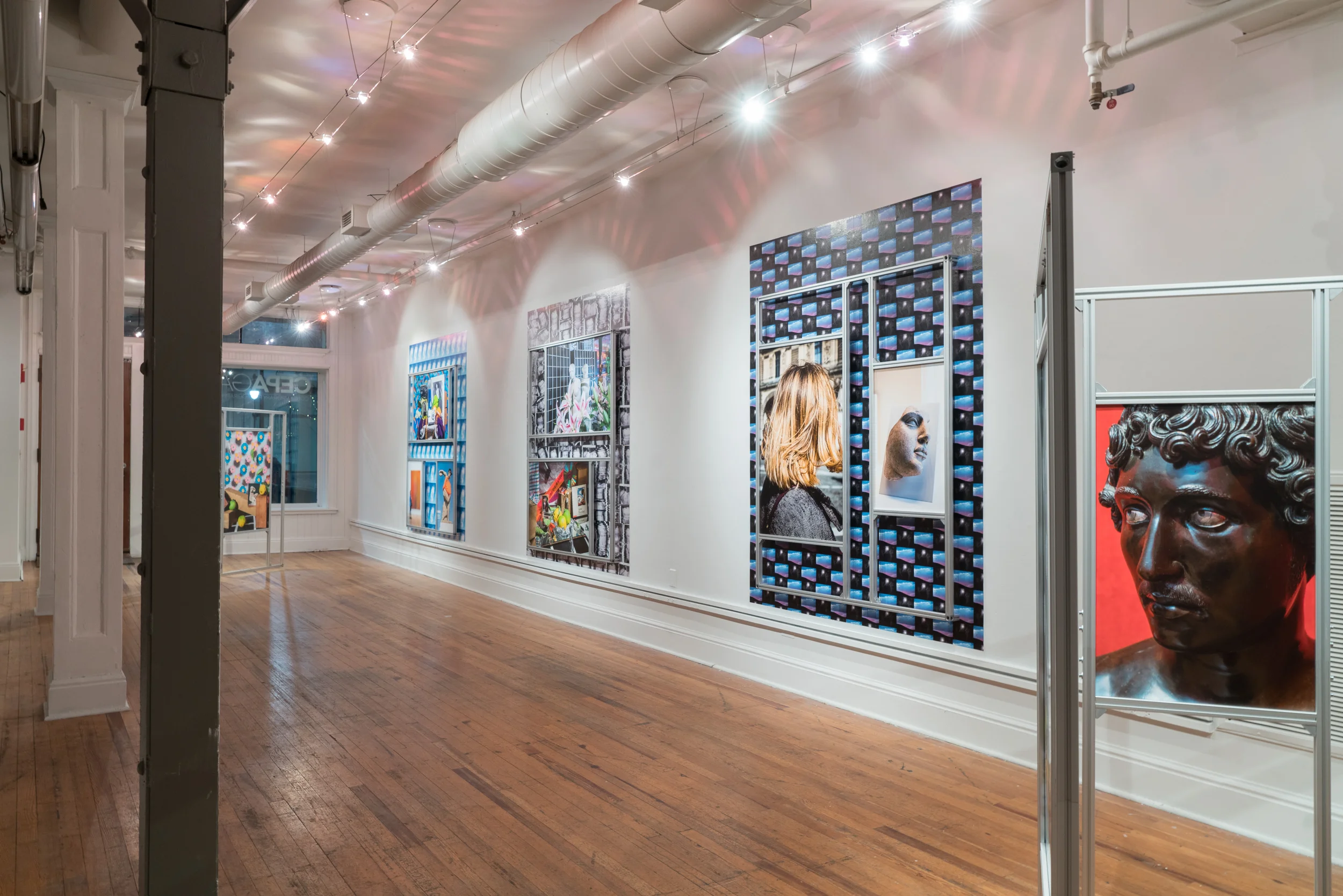 Installation view of "Totems for a Flattened Now"